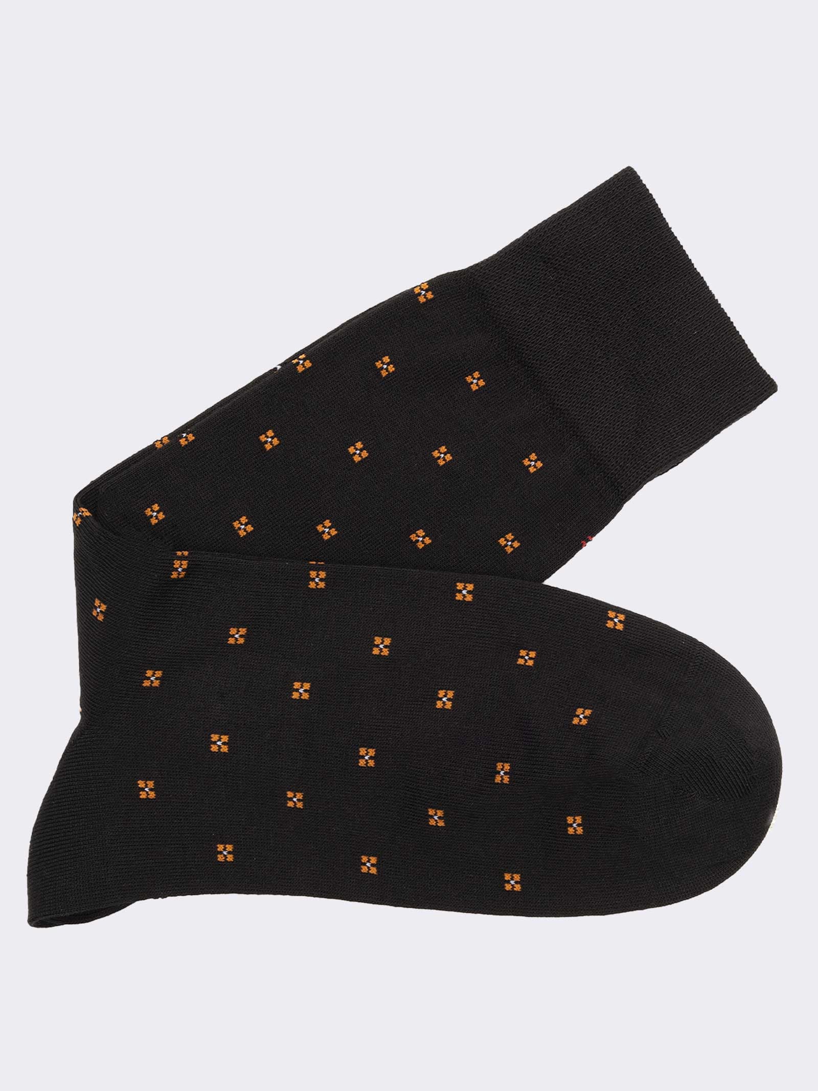 Men's Short Socks with Tie Pattern in Warm Cotton - Made in Italy - Image 1