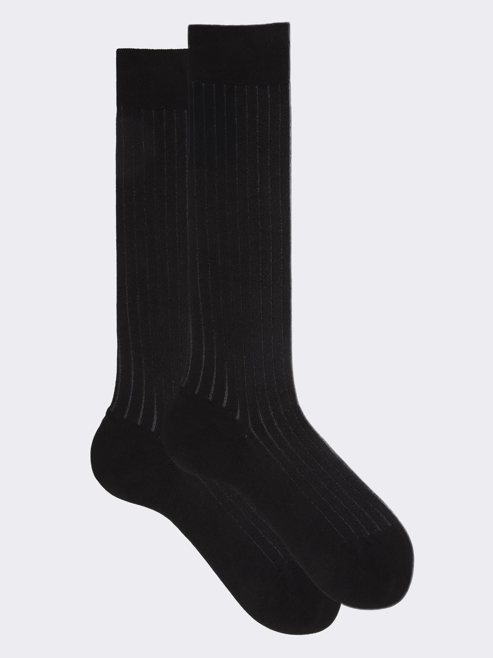 Herren Lange Vanisé Zweifarbige Gerippte Warme Baumwollsocken - Image 1