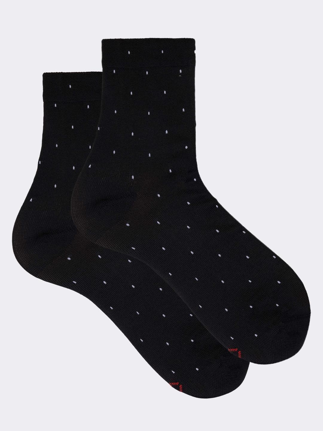 Women's Short Socks with Light Dots Pattern in Fresh Cotton
