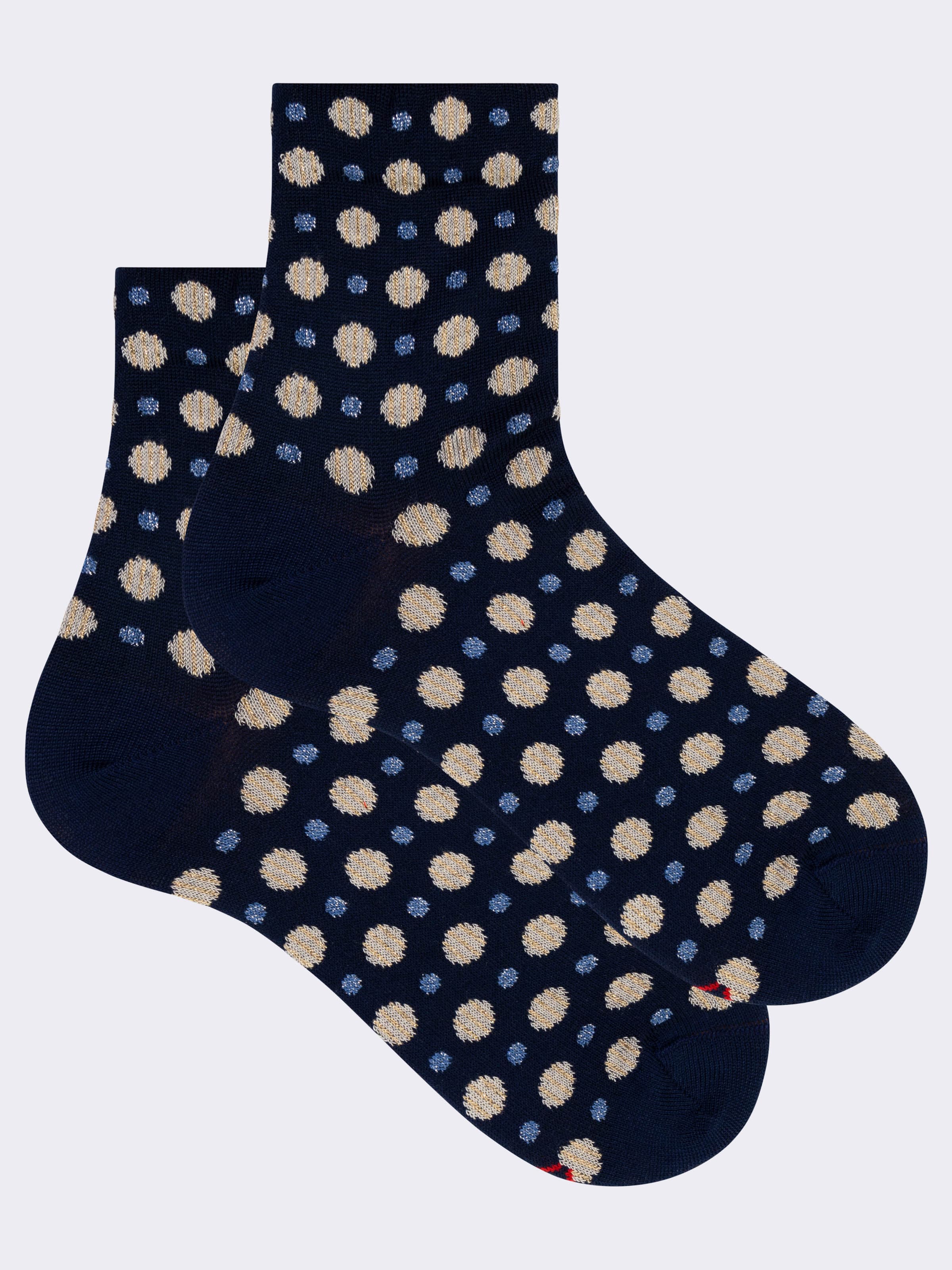 Calcetines cortos de algodón para mujer con diseño de lunares - Image 1