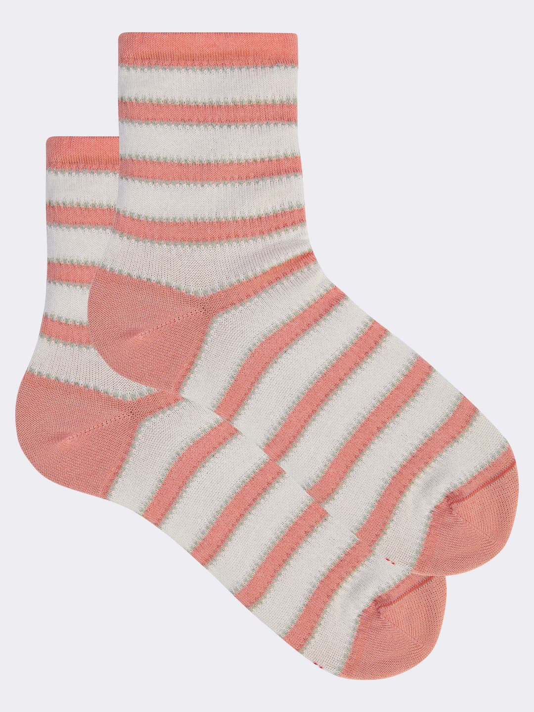 Women's Fresh Cotton Ankle Socks with Lurex Striped Pattern