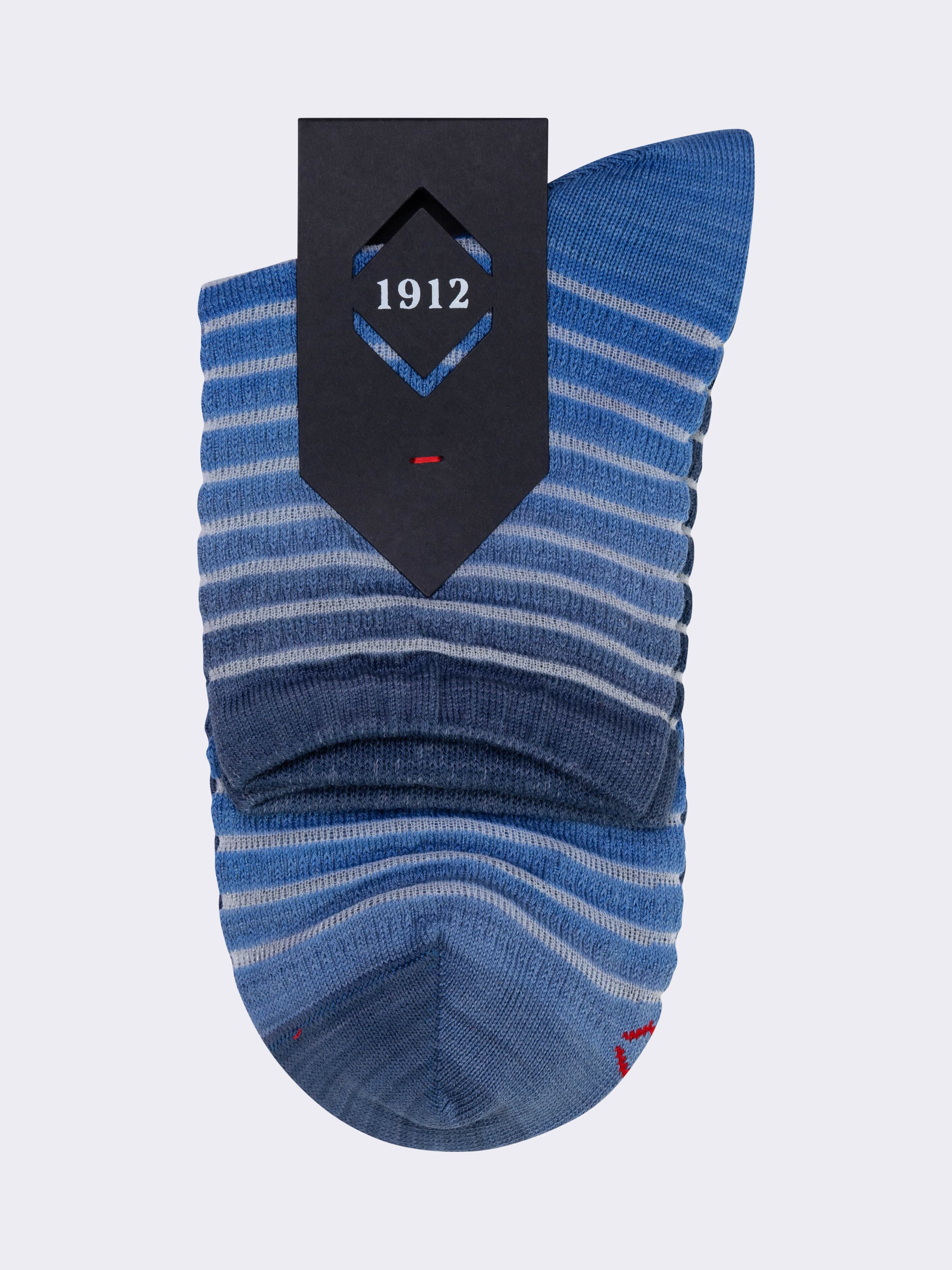 Women's Short Socks in Fresh Cotton with Transparent Print Pattern - Image 3