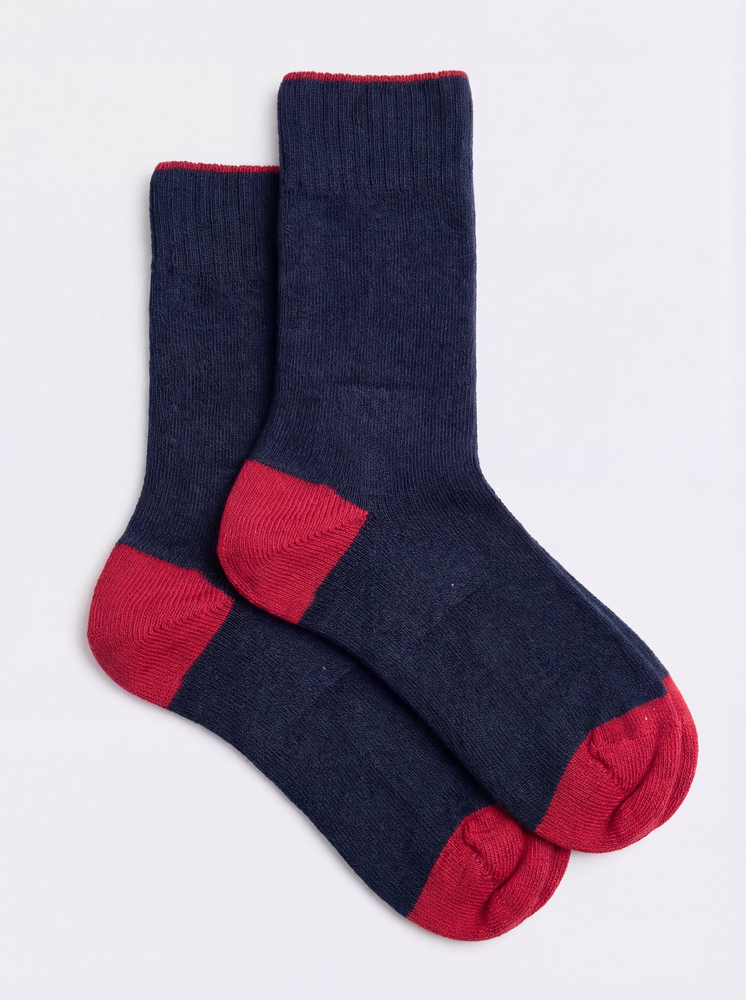 Kurze Damensocken mit kontrastierender Spitze und Ferse aus Kaschmir-Mix - Image 1