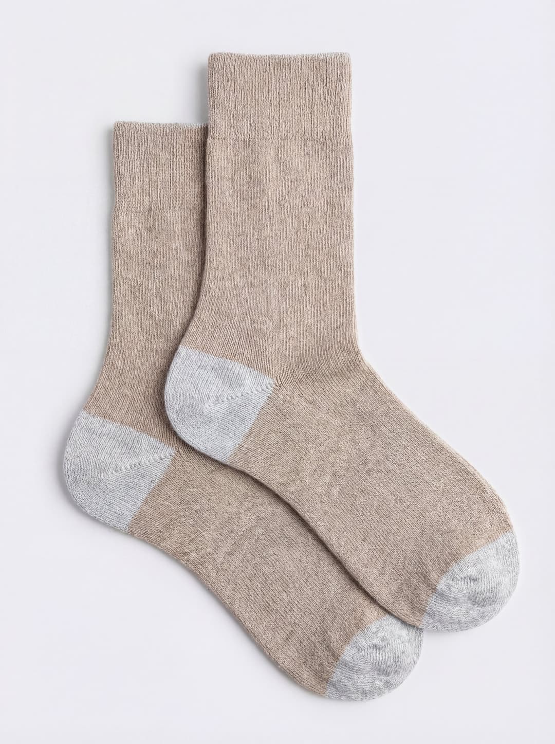 Women's Short Socks with Contrasting toe and Heel in Cashmere Blend