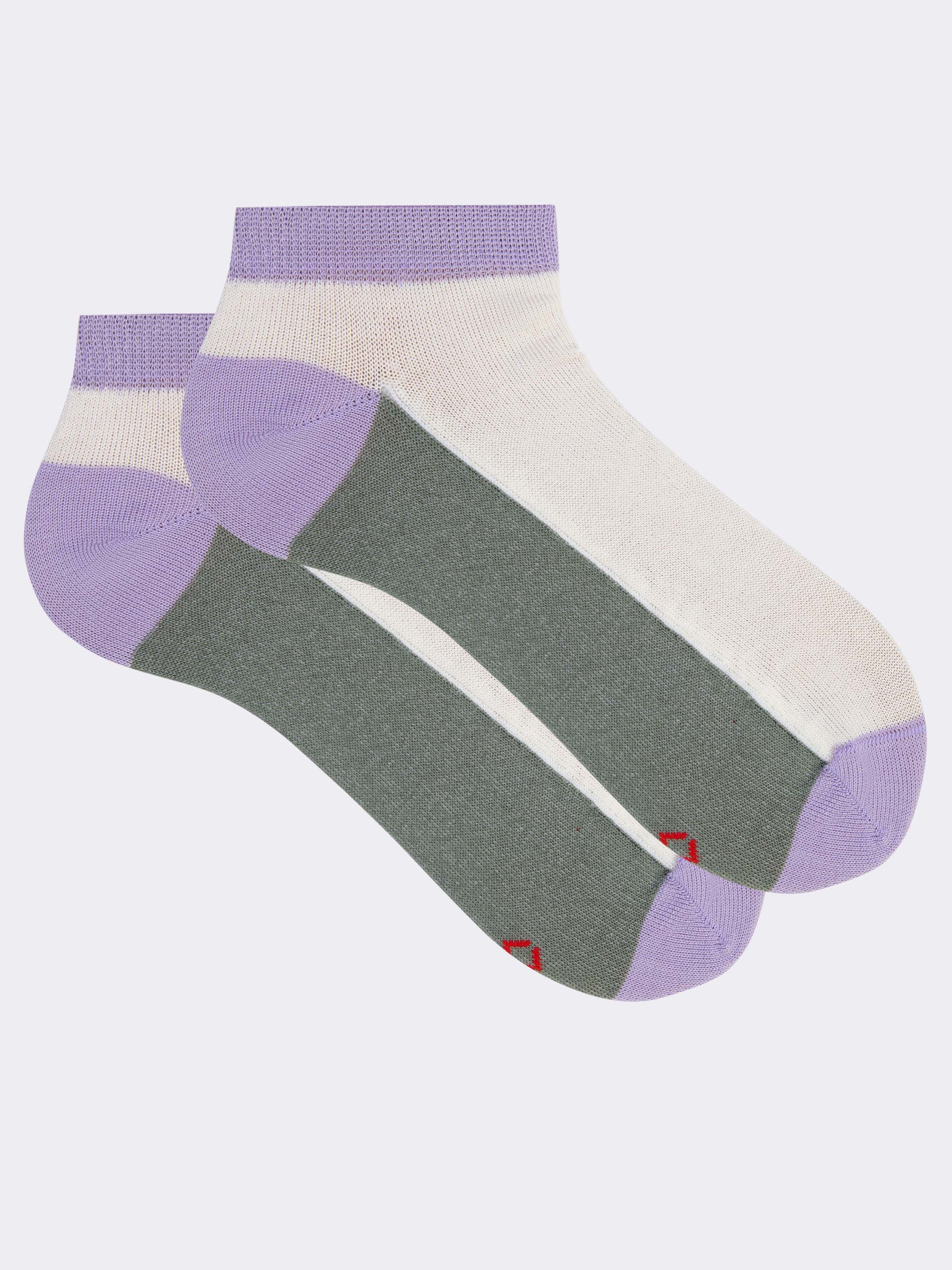 Damen Sneaker-Socken aus frischer Baumwolle mit Farbmuster