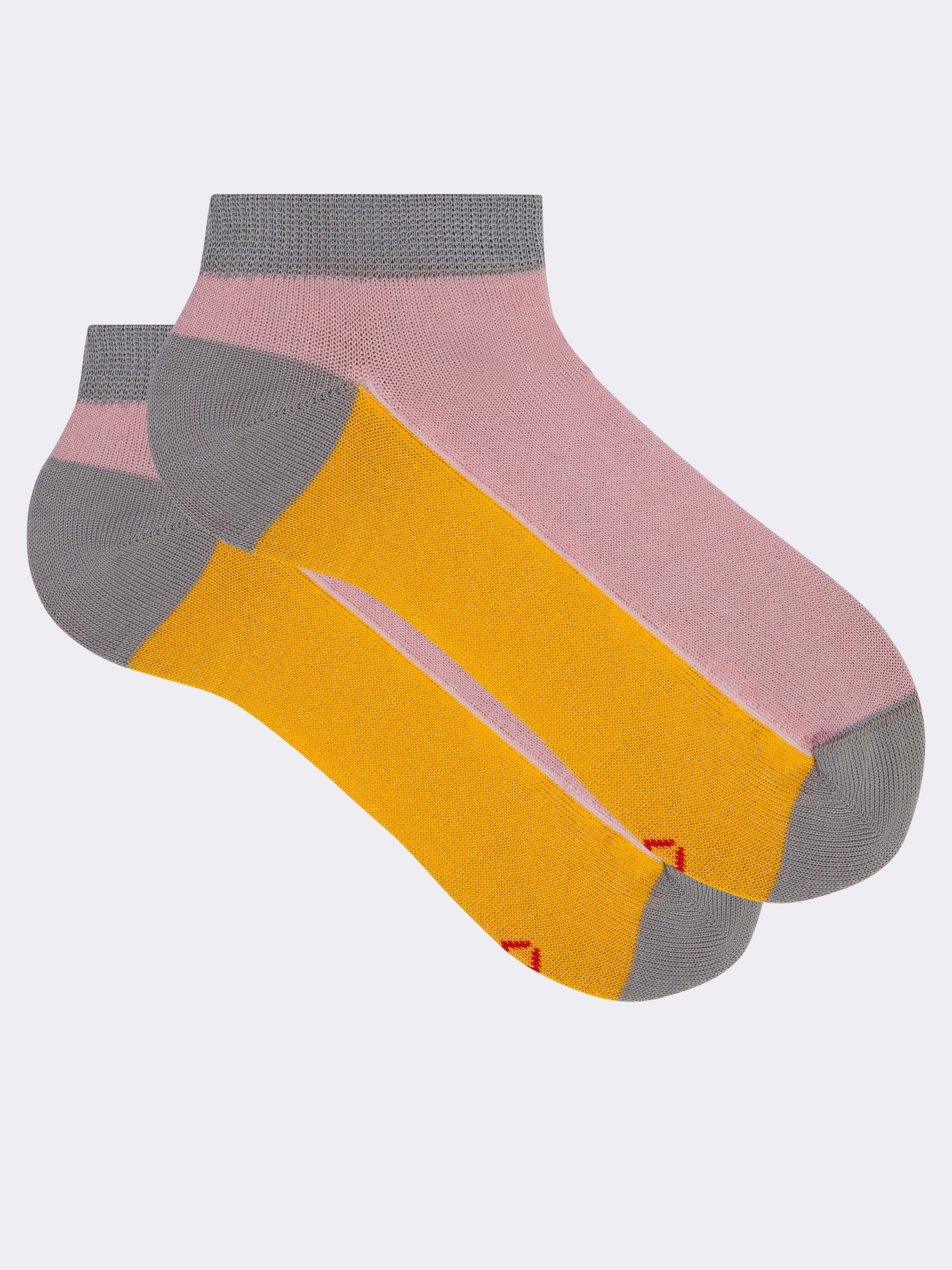 Chaussettes Sneakers Femme en Coton Frais à Motif Coloré - Image 1