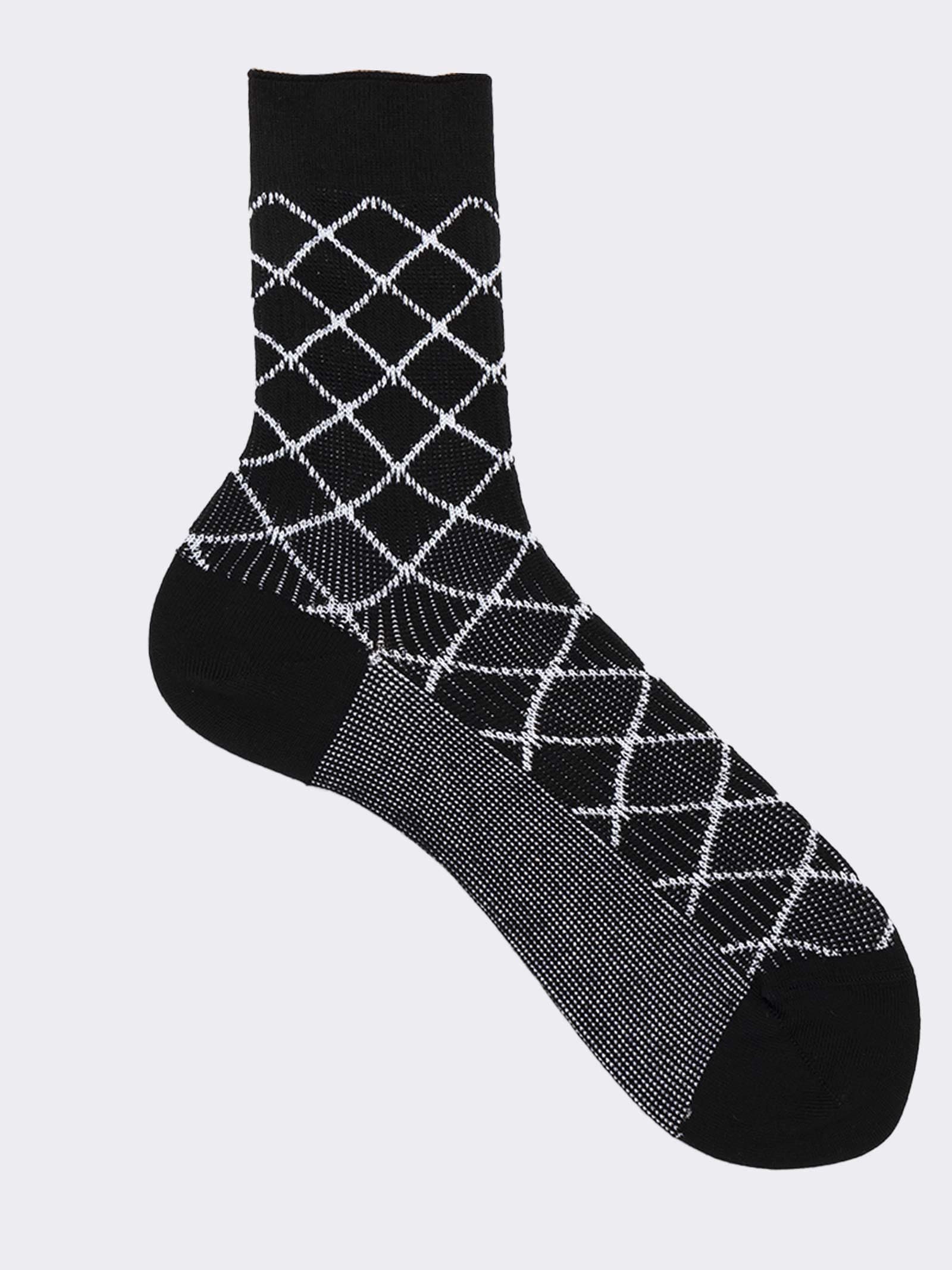 Damen Kurzsocken mit Rautenmuster - Elegantes Design und Komfort - Image 1