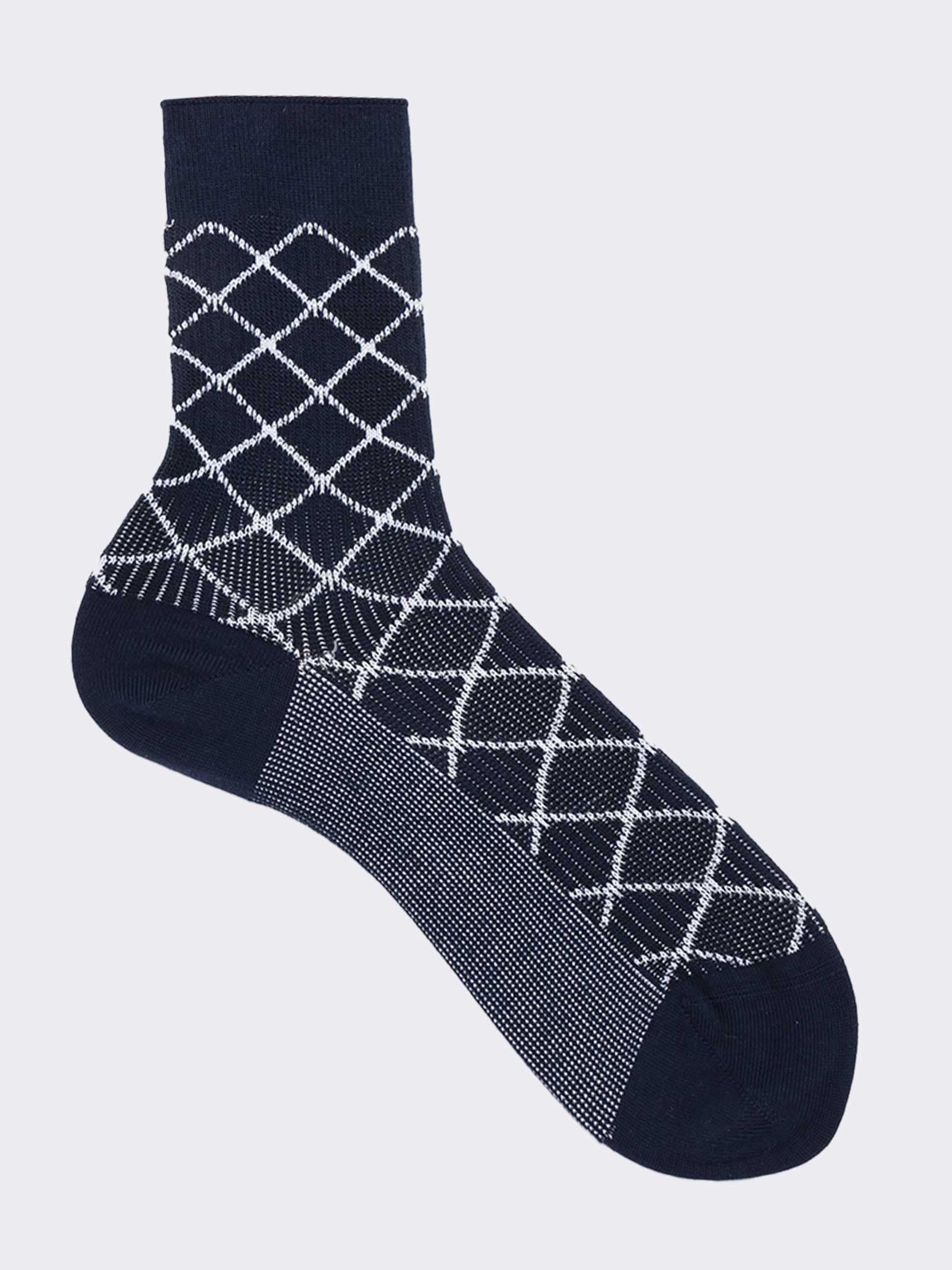 Damen Kurzsocken mit Rautenmuster - Elegantes Design und Komfort - Image 2