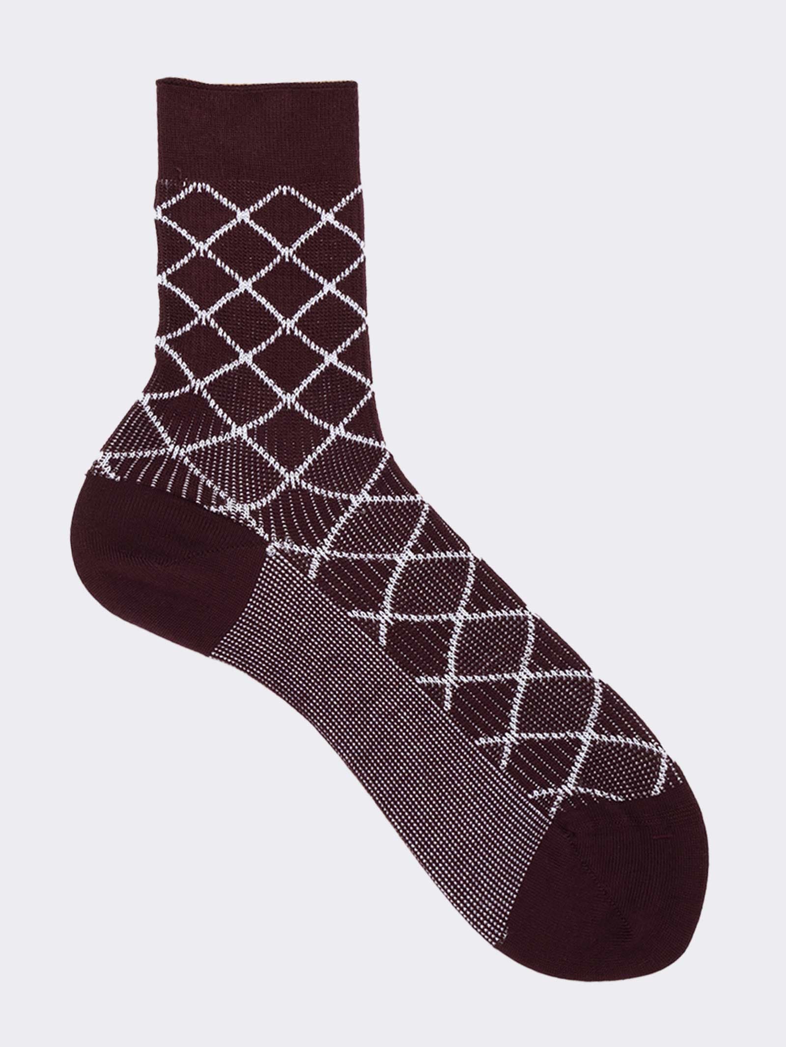 Damen Kurzsocken mit Rautenmuster - Elegantes Design und Komfort - Image 3
