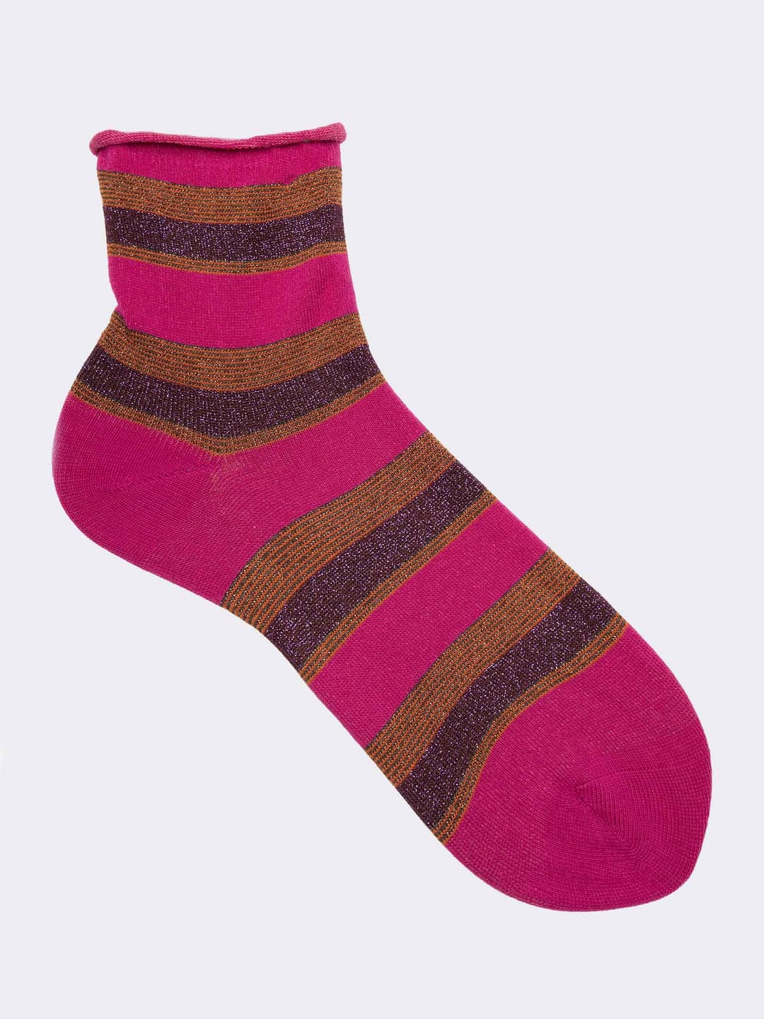 Women's Short Striped Socks - Elegant Modern Design