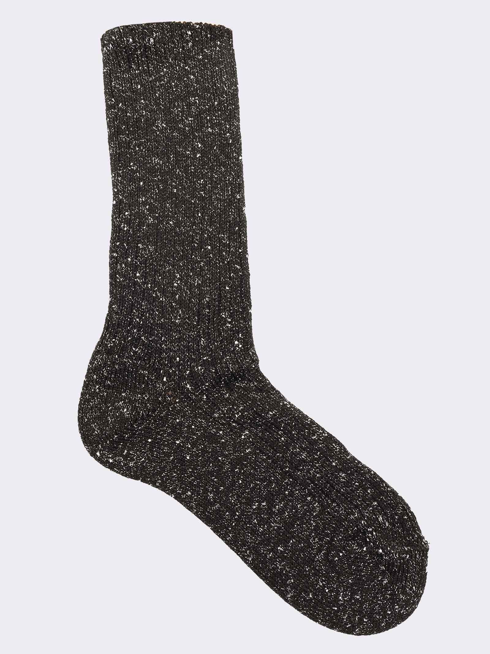 Women's Long Cotton Socks with Metallic Pattern - Image 1