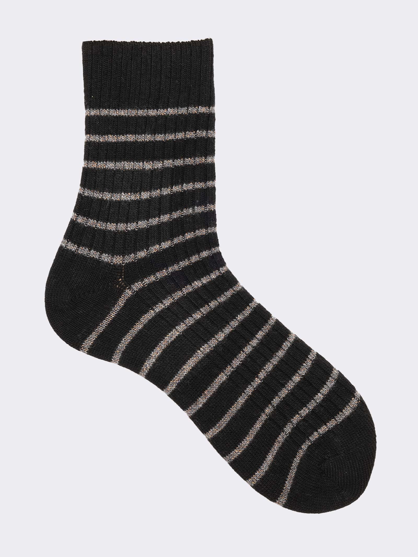 set of 3 pairs Women's striped Cashmere blend socks Made in Italy - Image 6