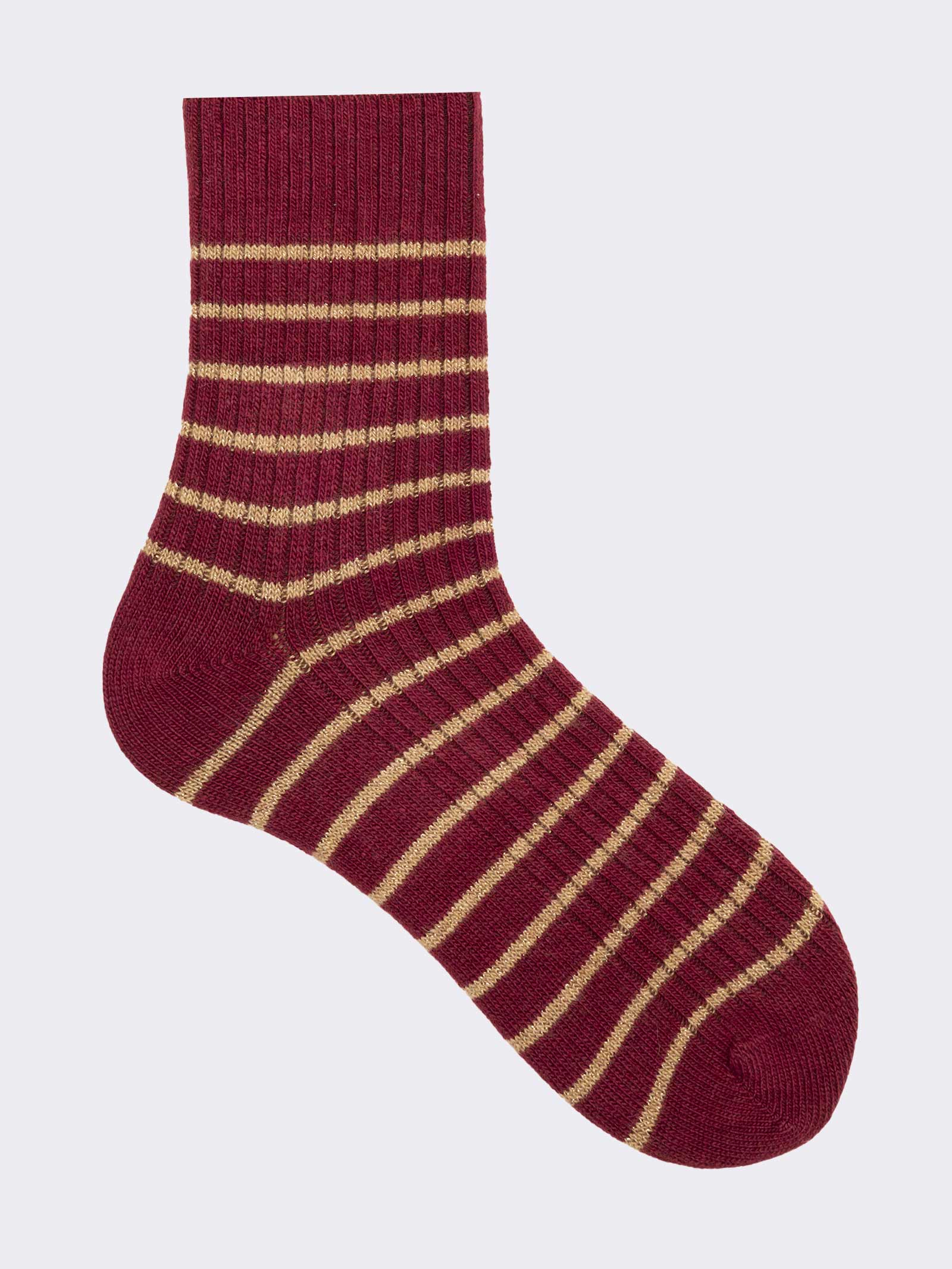 set of 3 pairs Women's striped Cashmere blend socks Made in Italy - Image 5