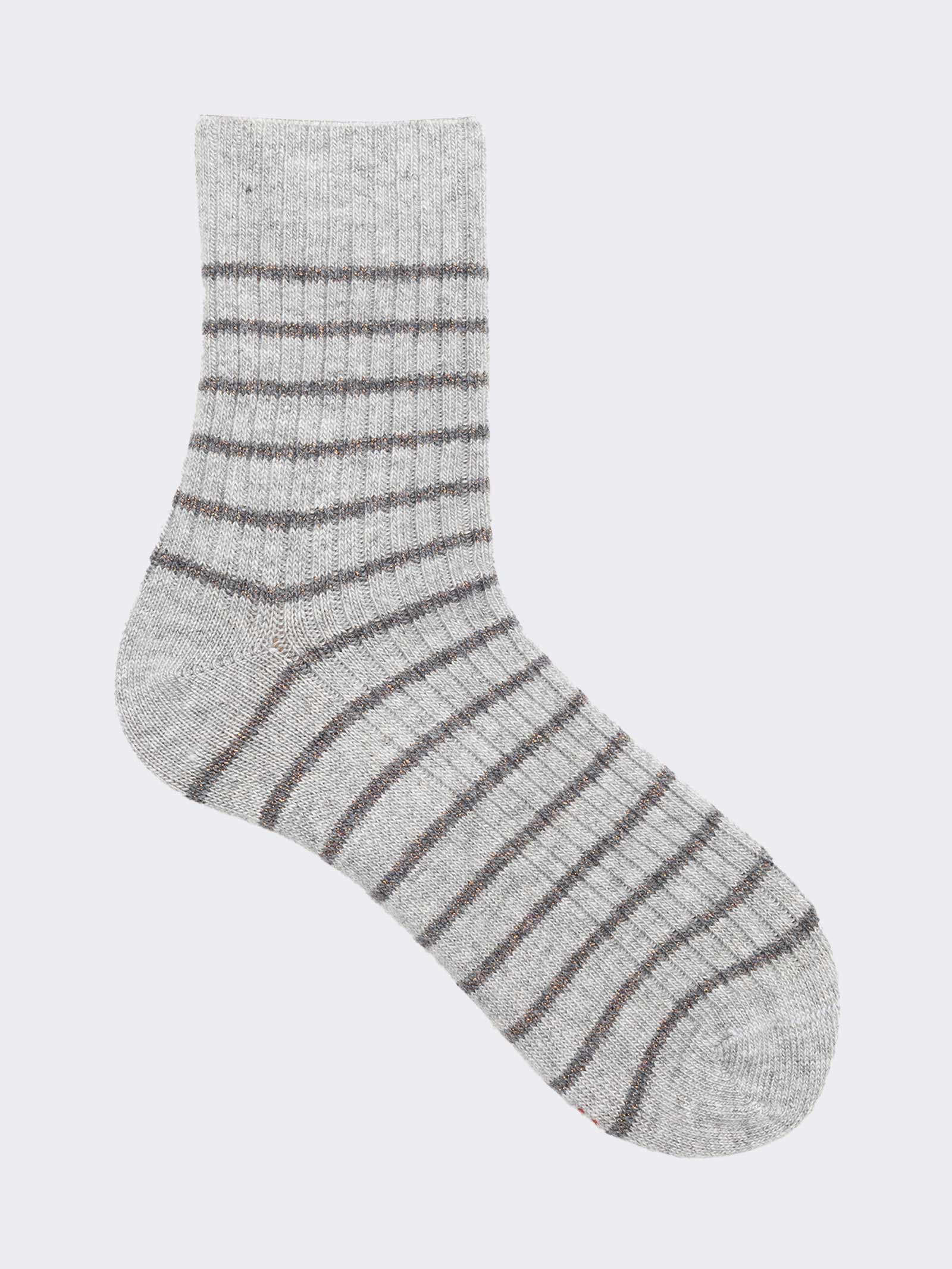 set of 3 pairs Women's striped Cashmere blend socks Made in Italy - Image 4