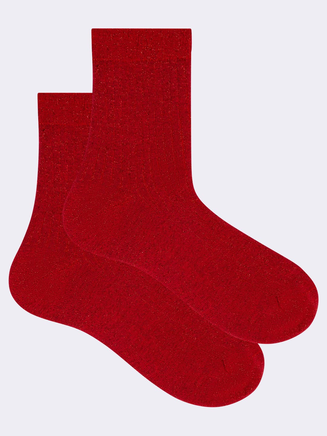 Women's short socks with lurex thread and classic rib