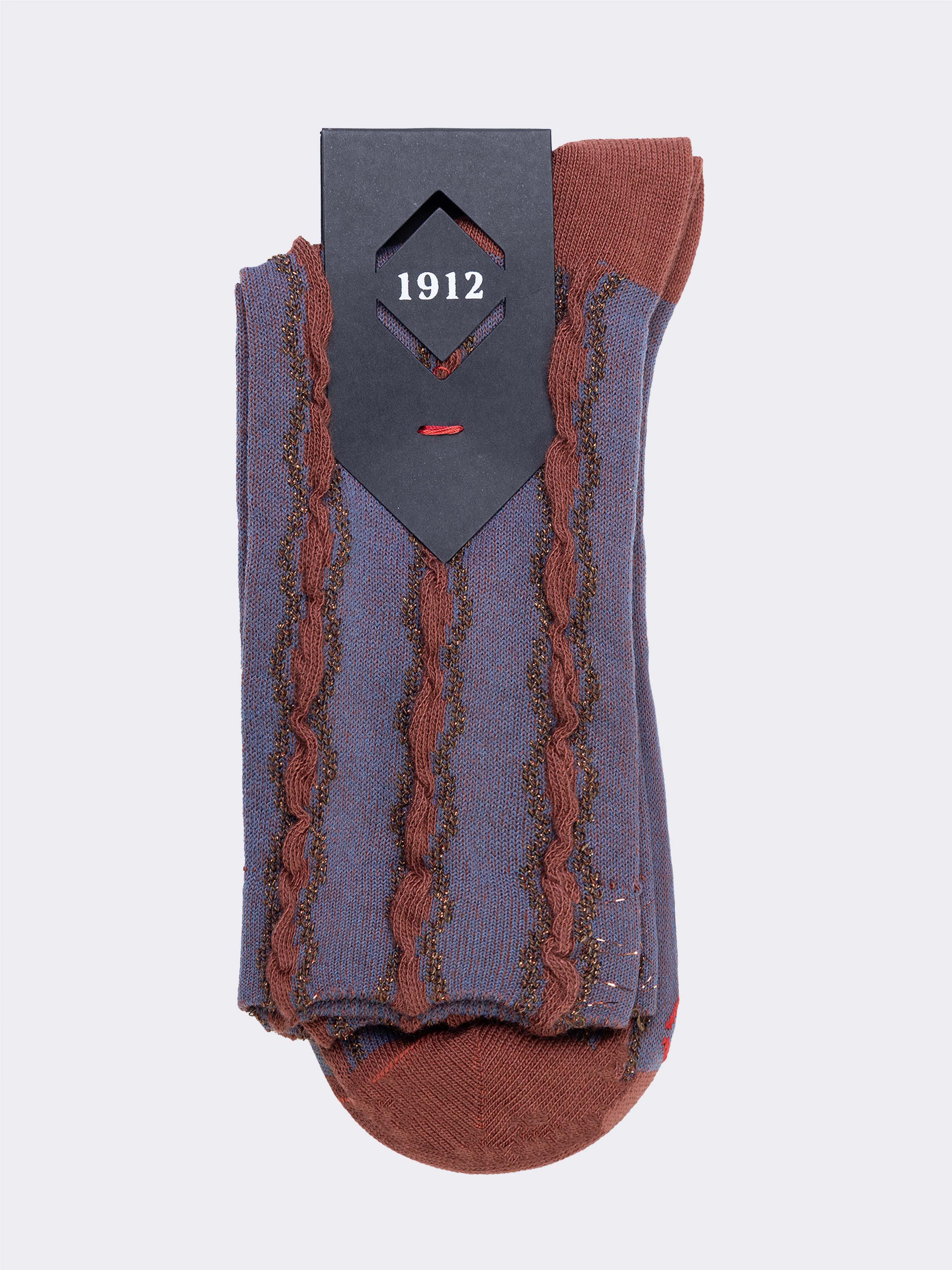 Damen Kurze Socken Wellenmuster - Made in Italy - Image 3
