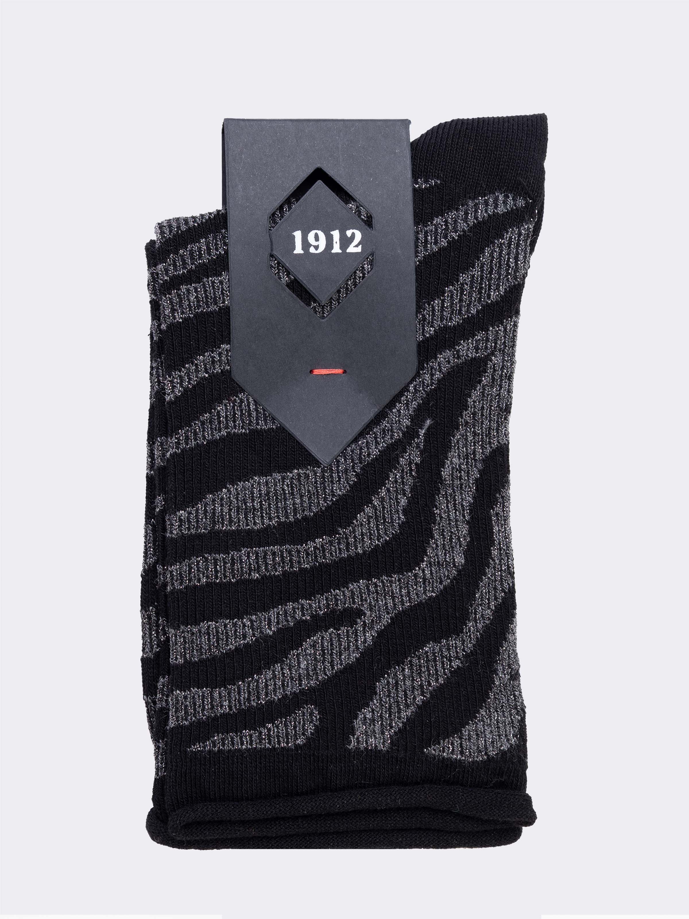 Kurze Socken Animalier-Muster Warme Baumwolle Made in Italy - Image 3