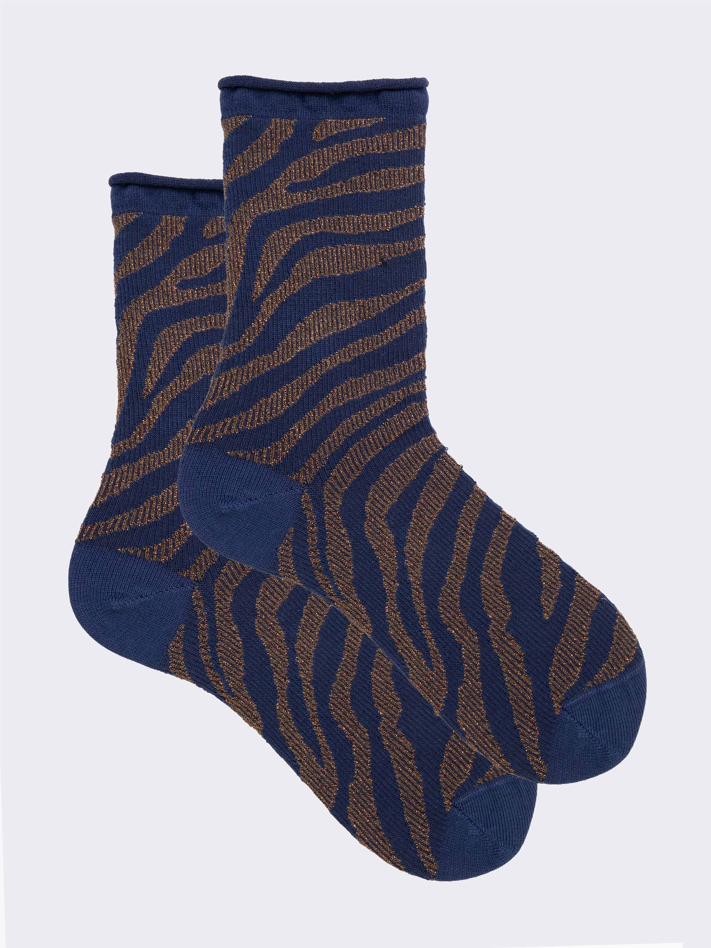 Women's 3-Pack Patterned Socks Made in Italy - Blue - Image 4
