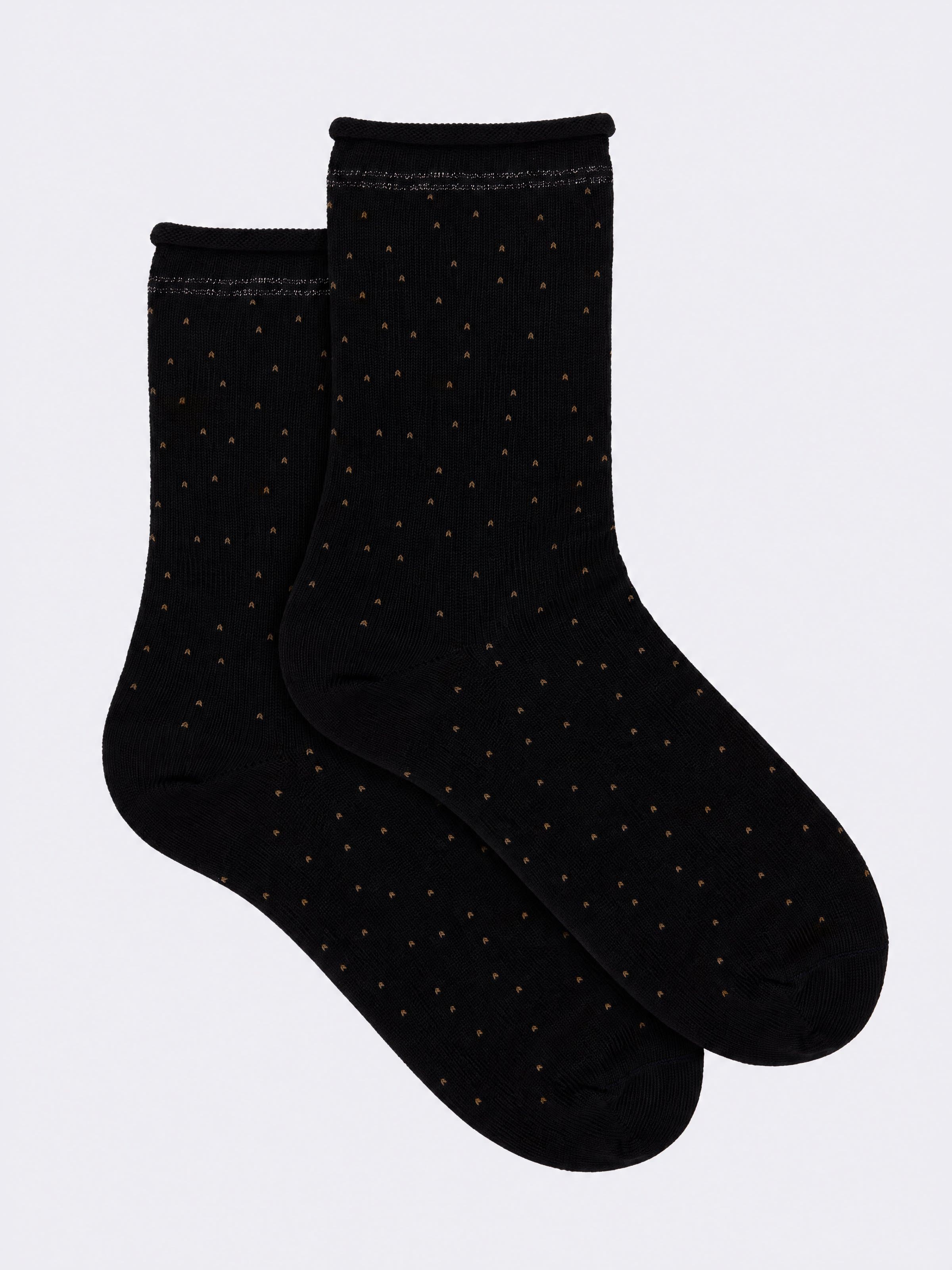 Kurze Damensocken aus warmer Baumwolle mit Pünktchenmuster - Image 1