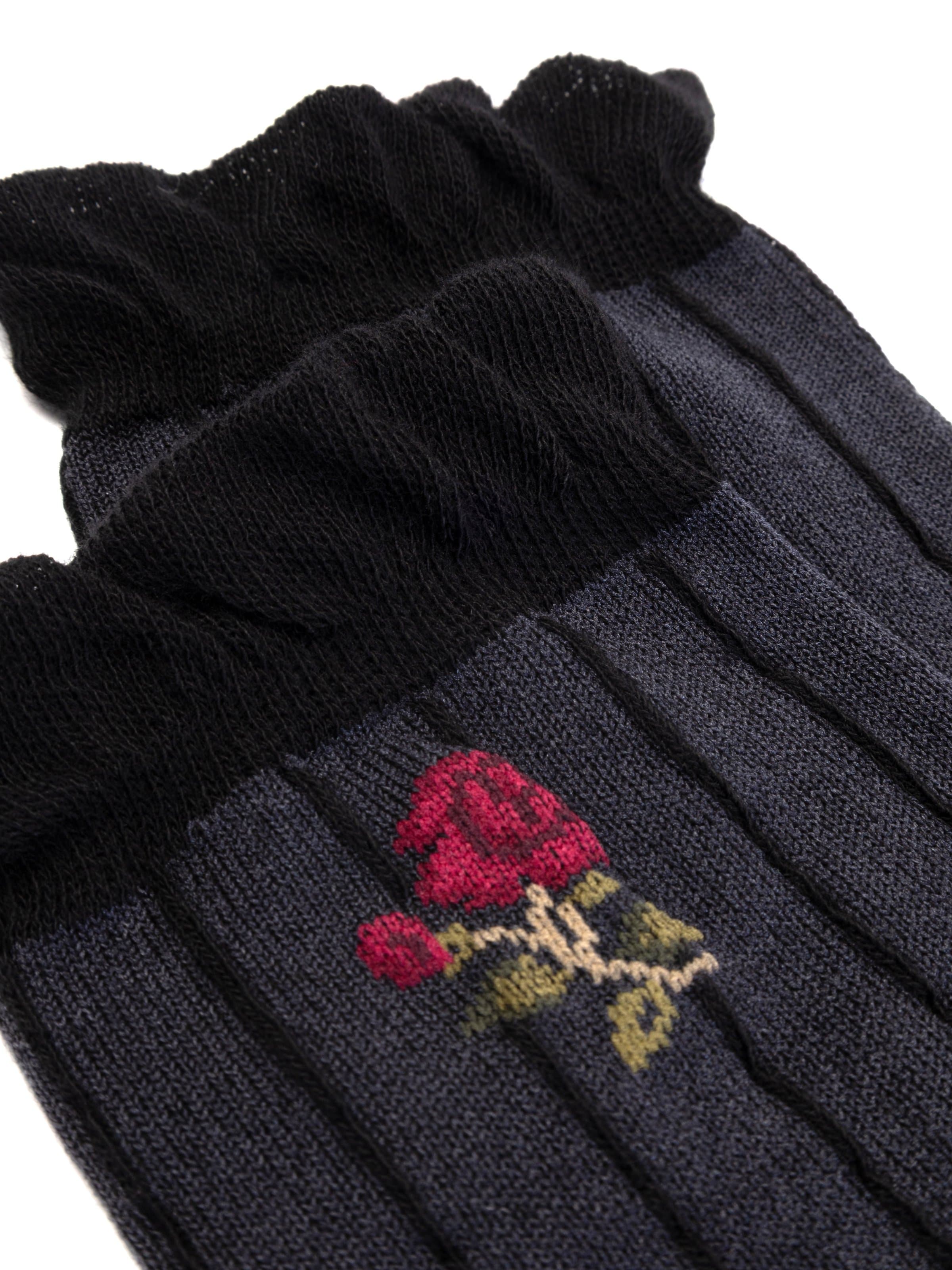 Damen-Ringelsocken mit Blumenmuster, halblang - Made in Italy - Image 2
