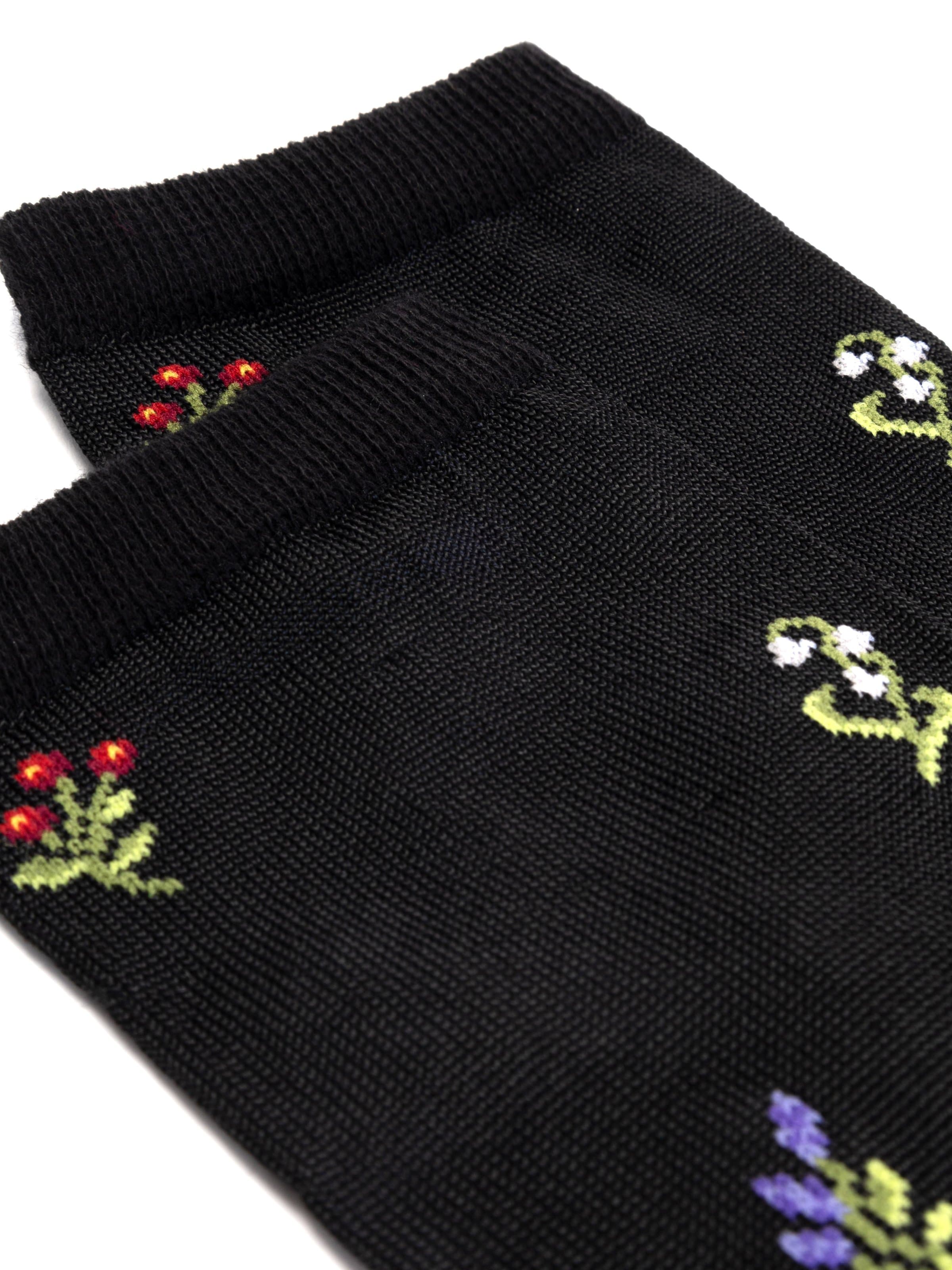 Damen-Söckchen mit Blumenmuster aus warmer Baumwolle - Image 2
