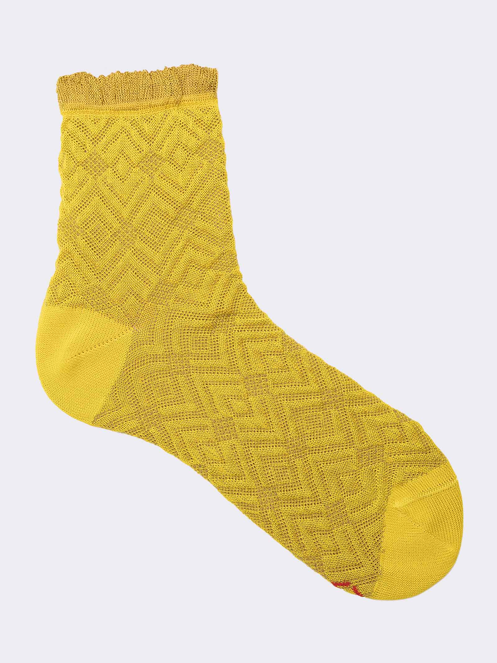 Damen Kurzsocken aus Baumwolle mit Elegantem Muster - Image 1