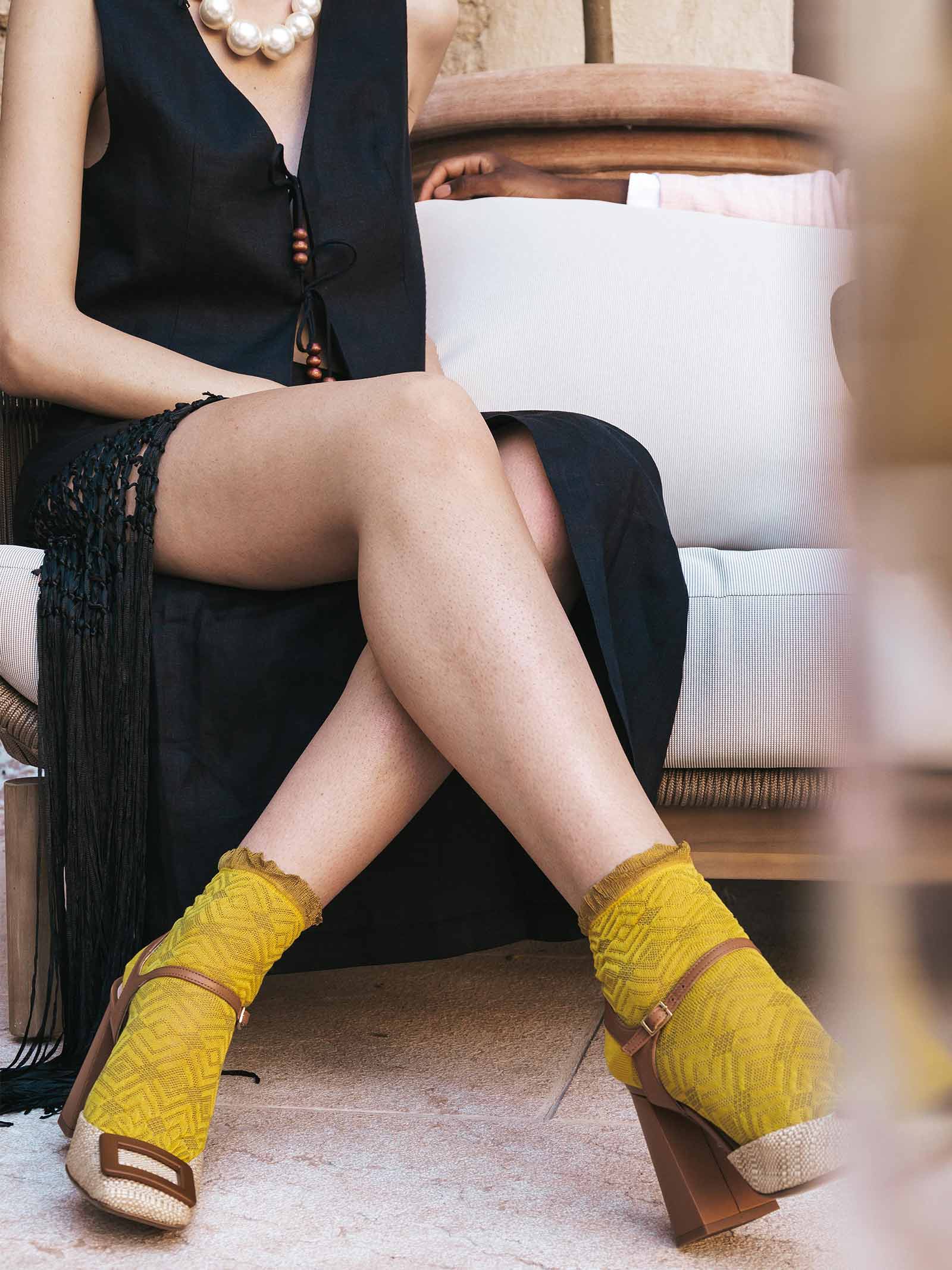 Damen Kurzsocken aus Baumwolle mit Elegantem Muster - Image 3
