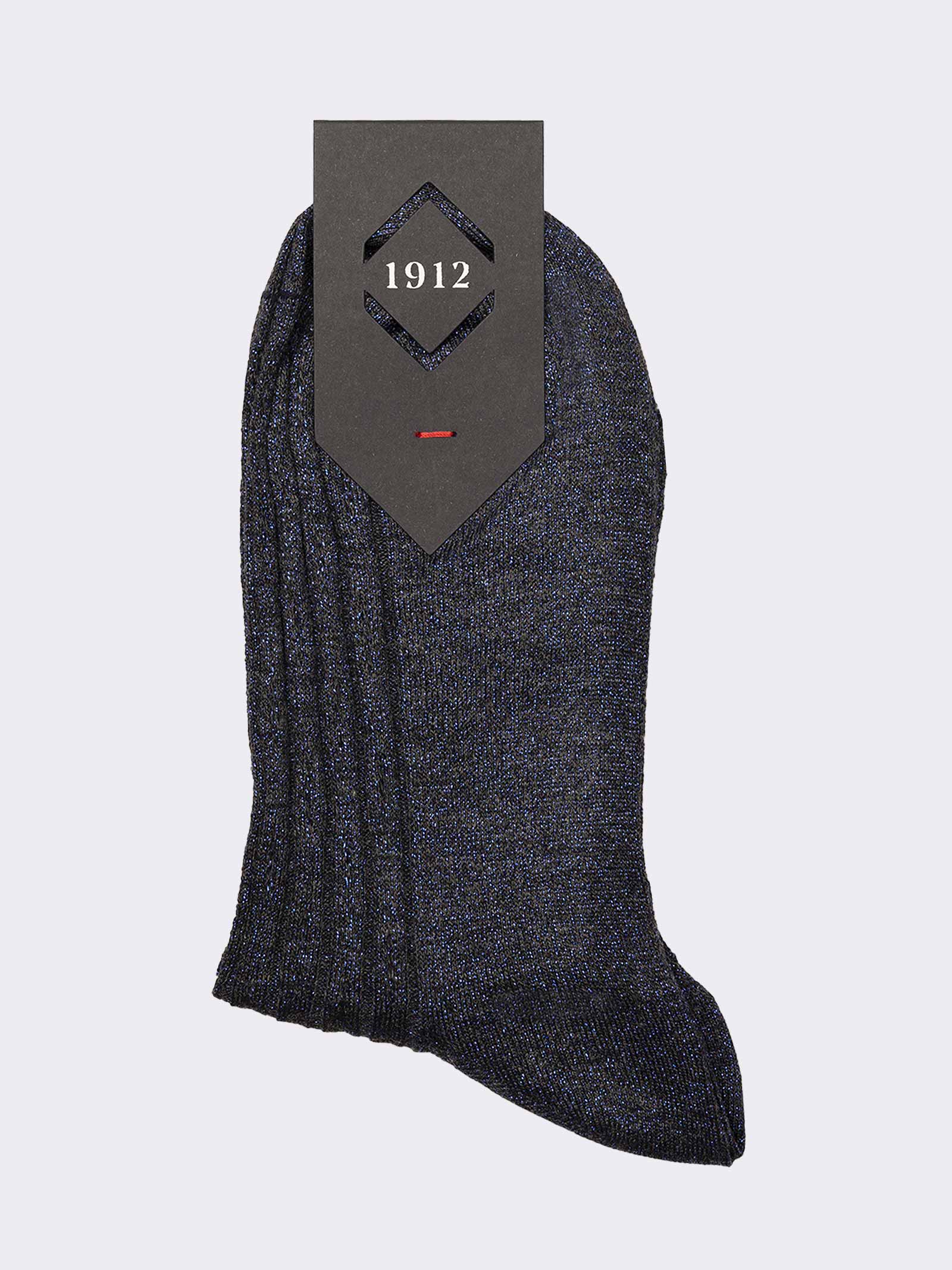 Damen-Kurzsocken Rippenmuster Lurex - Made in Italy - Image 2