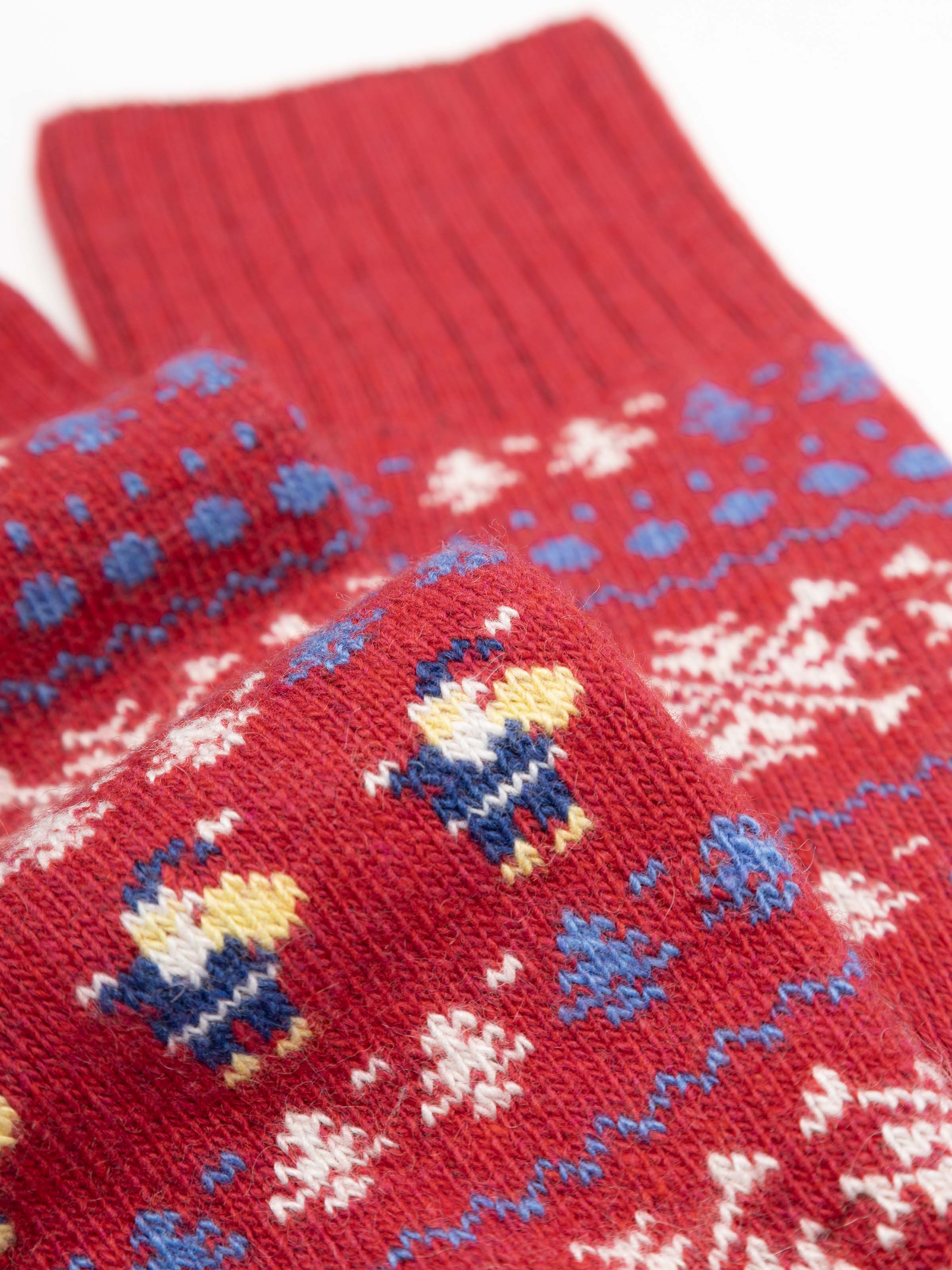 Men's Long Christmas Socks with Cashmere Blend - Nordic Pattern Casual - Image 2