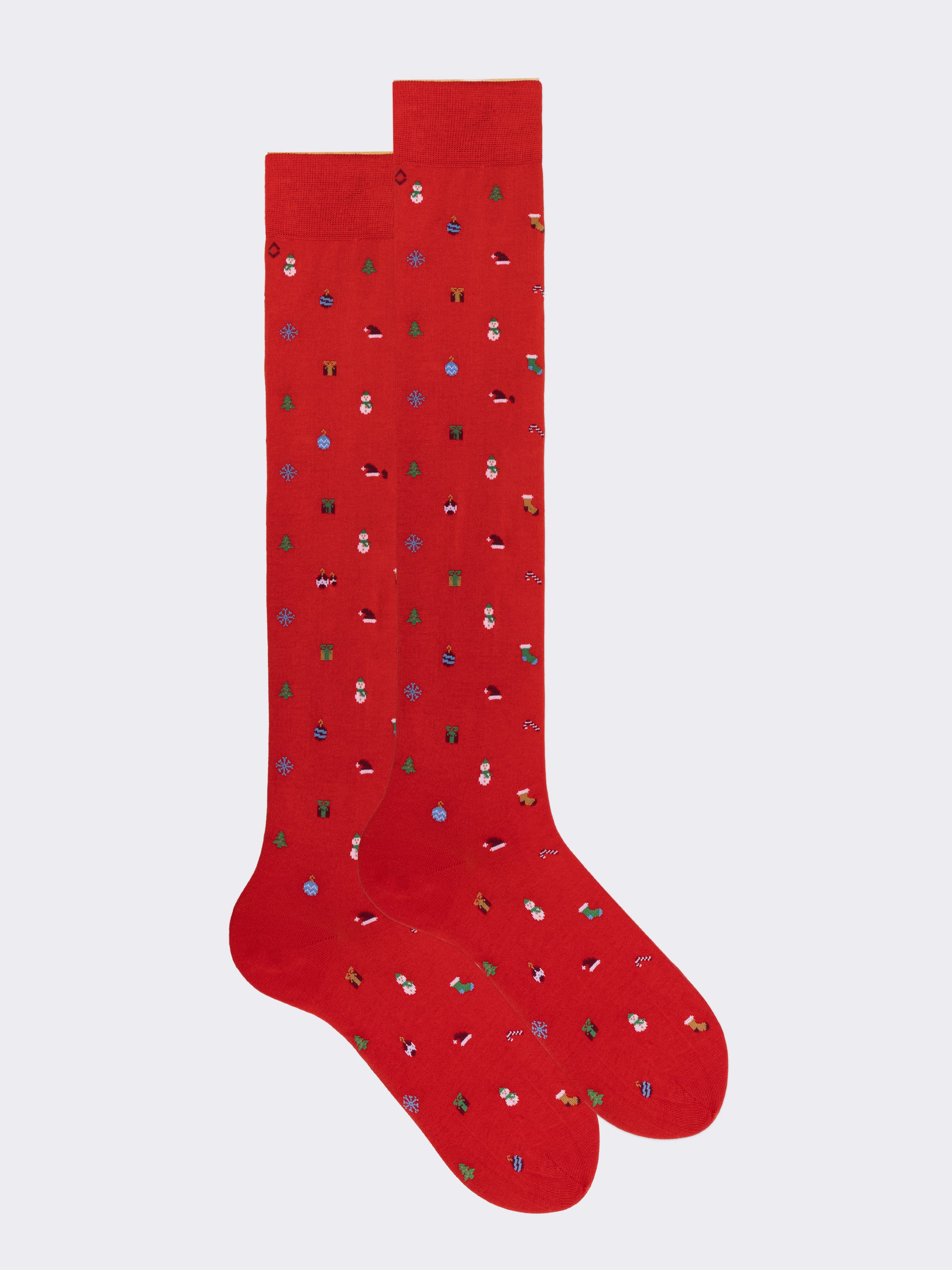 Calcetines Largos de Hombre con Motivos Navideños en Algodón Cálido - Fabricado en Italia - Image 1