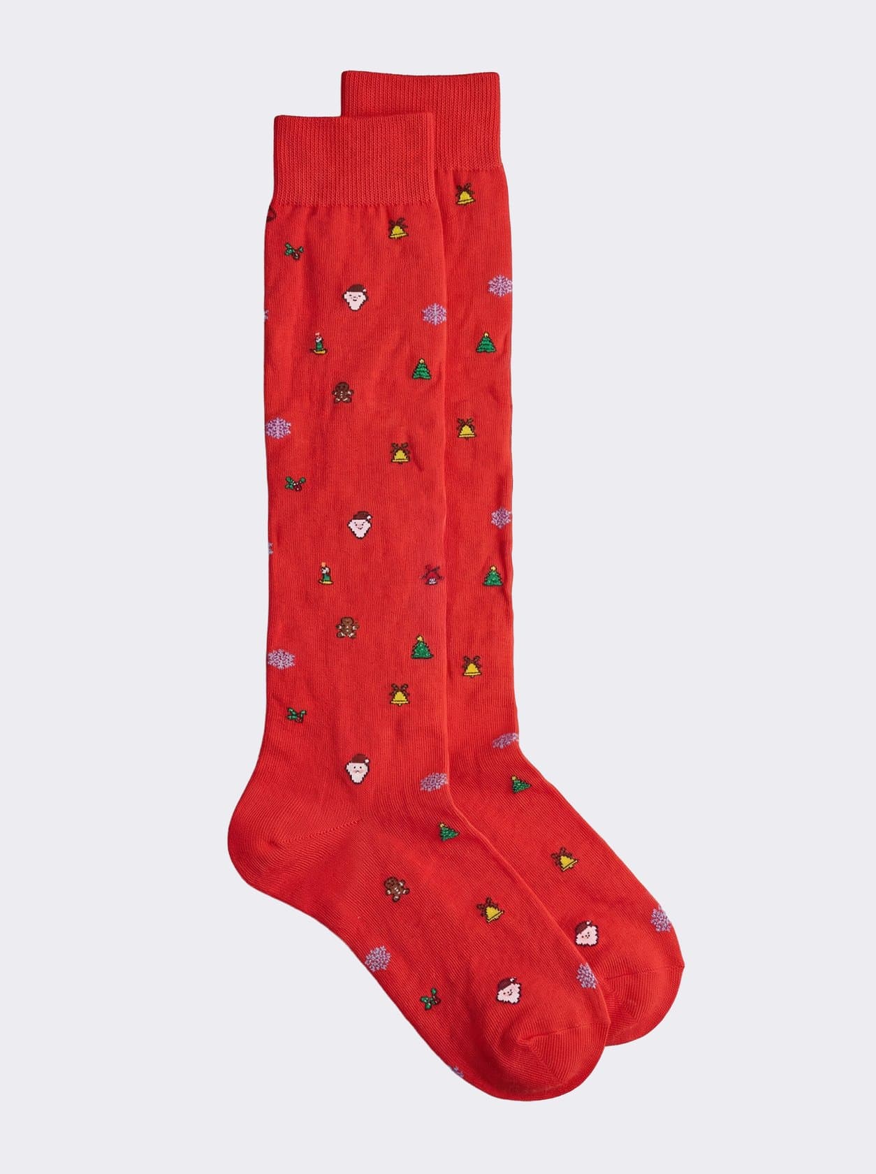Men's Long Christmas Pattern Socks in Warm Cotton - Made in Italy - Image 1