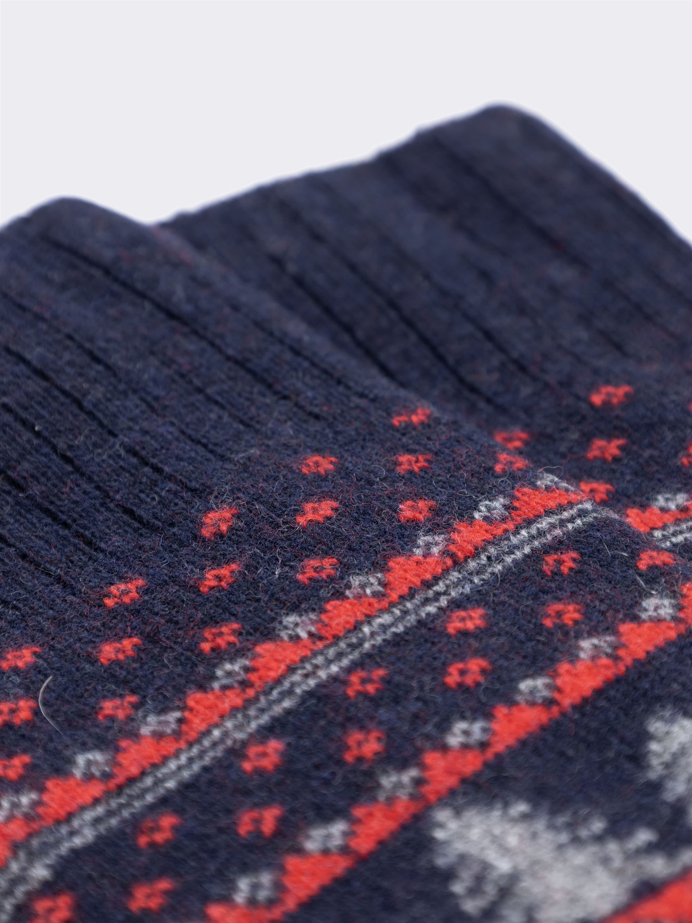 Men's long Christmas pattern socks in Cashmere blend - Image 2
