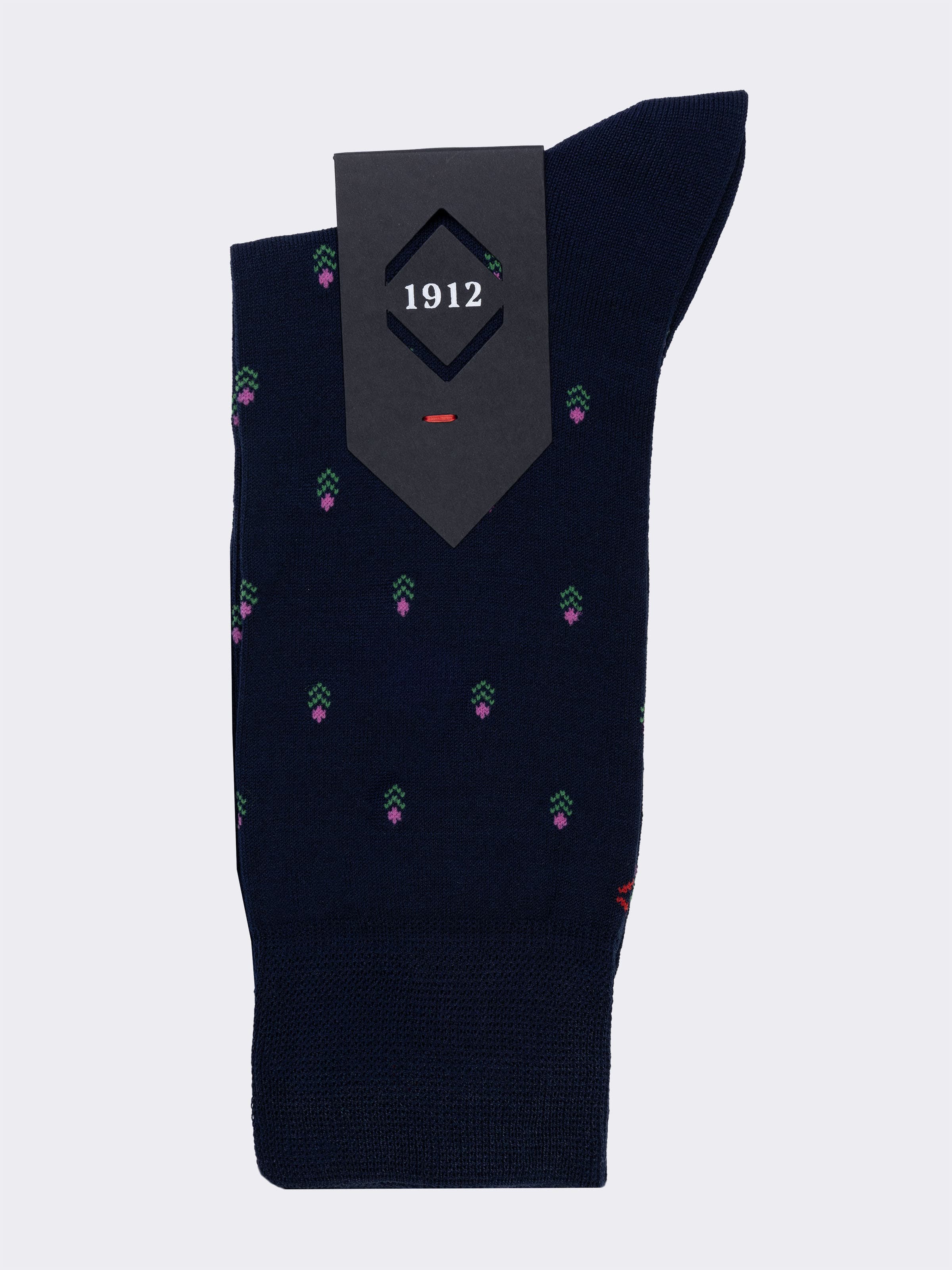 Short Socks in Cool Cotton with Floral Pattern - Image 3
