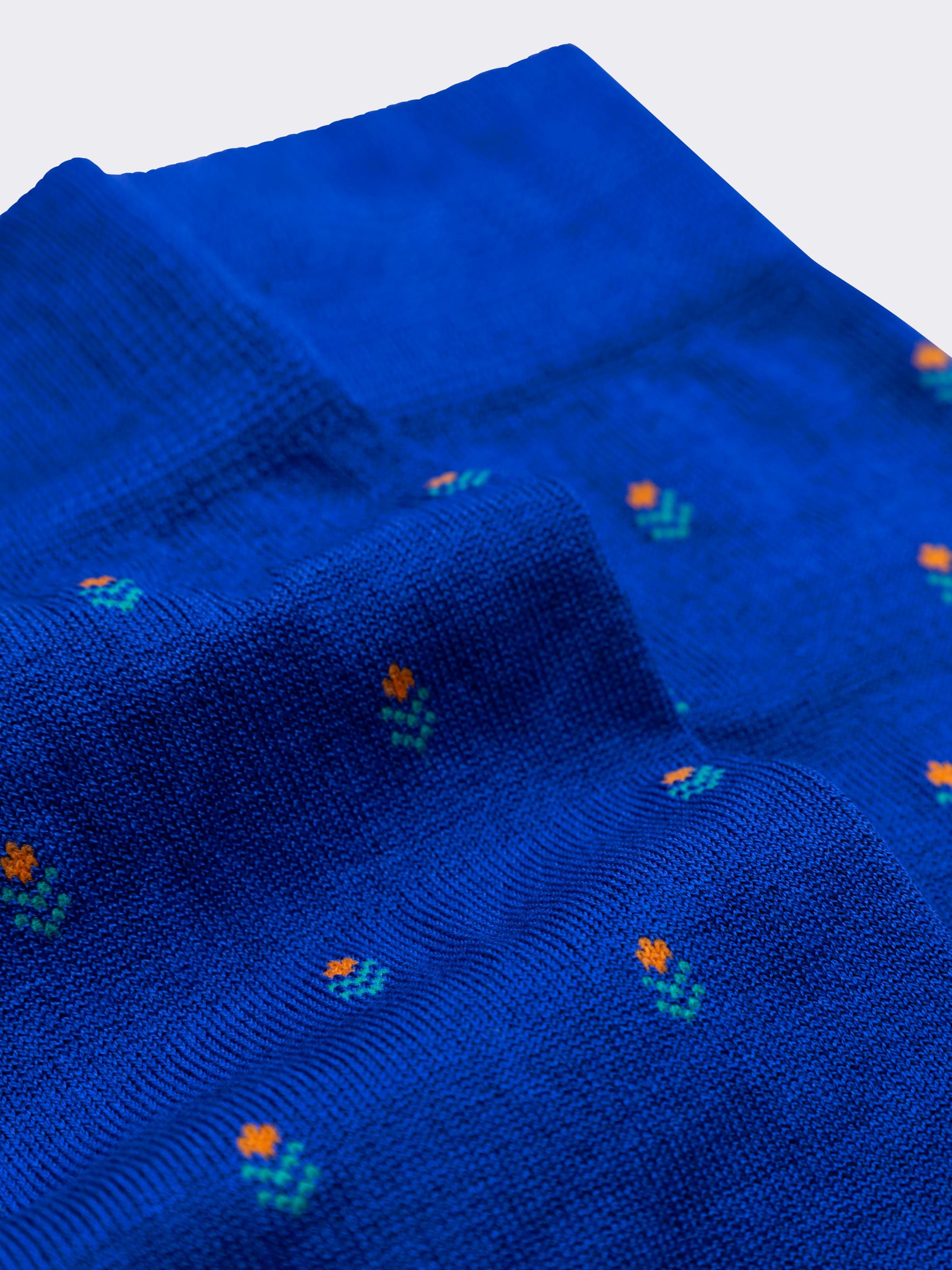 Long Socks in Cool Cotton with Floral Pattern - Image 2