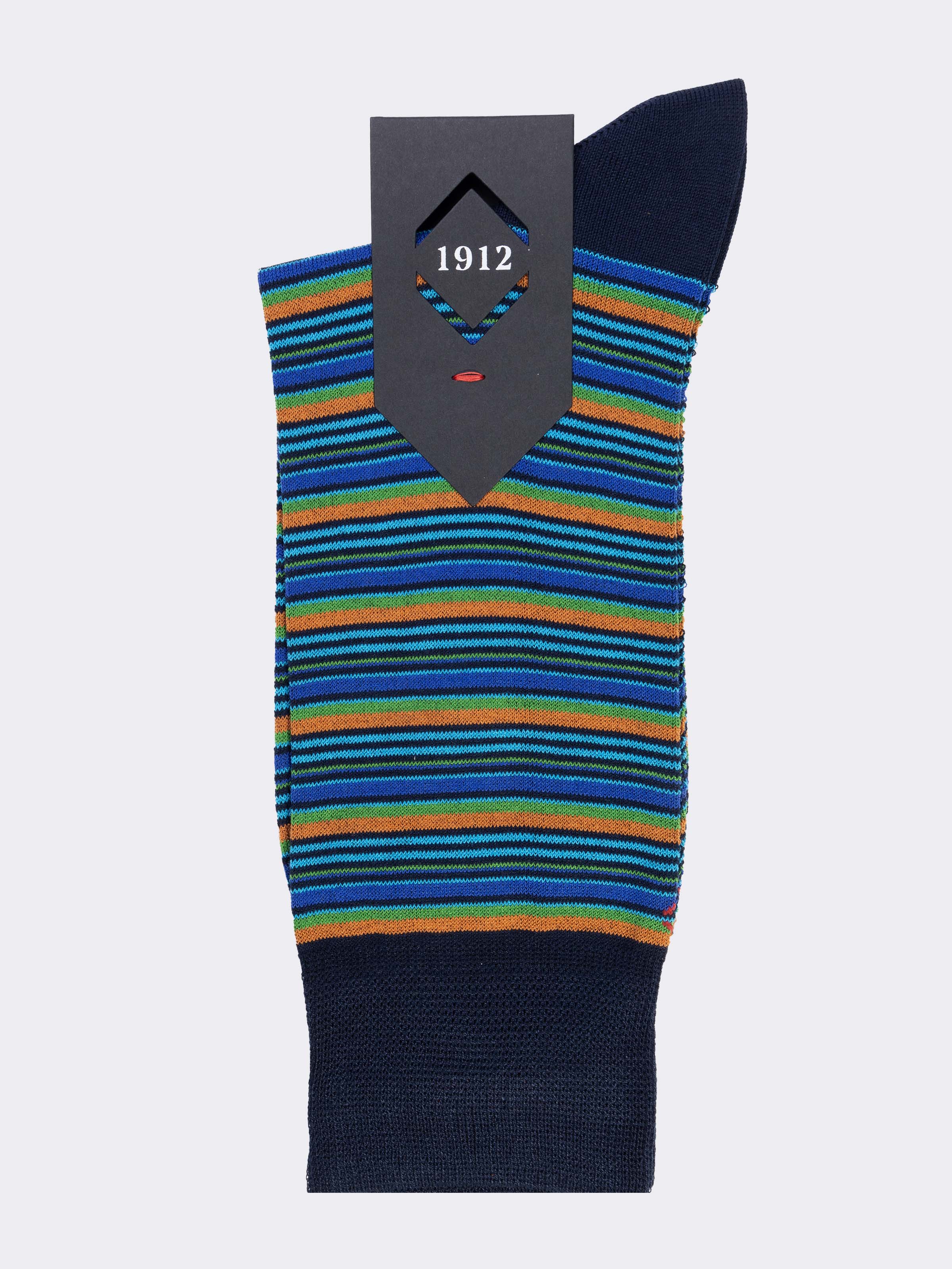 Short socks in cool Cotton with Mille Righe pattern - Image 3
