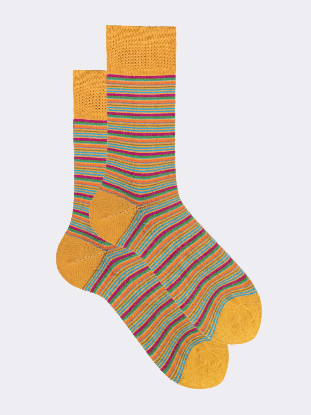 Calze corte in fresco Cotone fantasia Mille Righe Multicolor