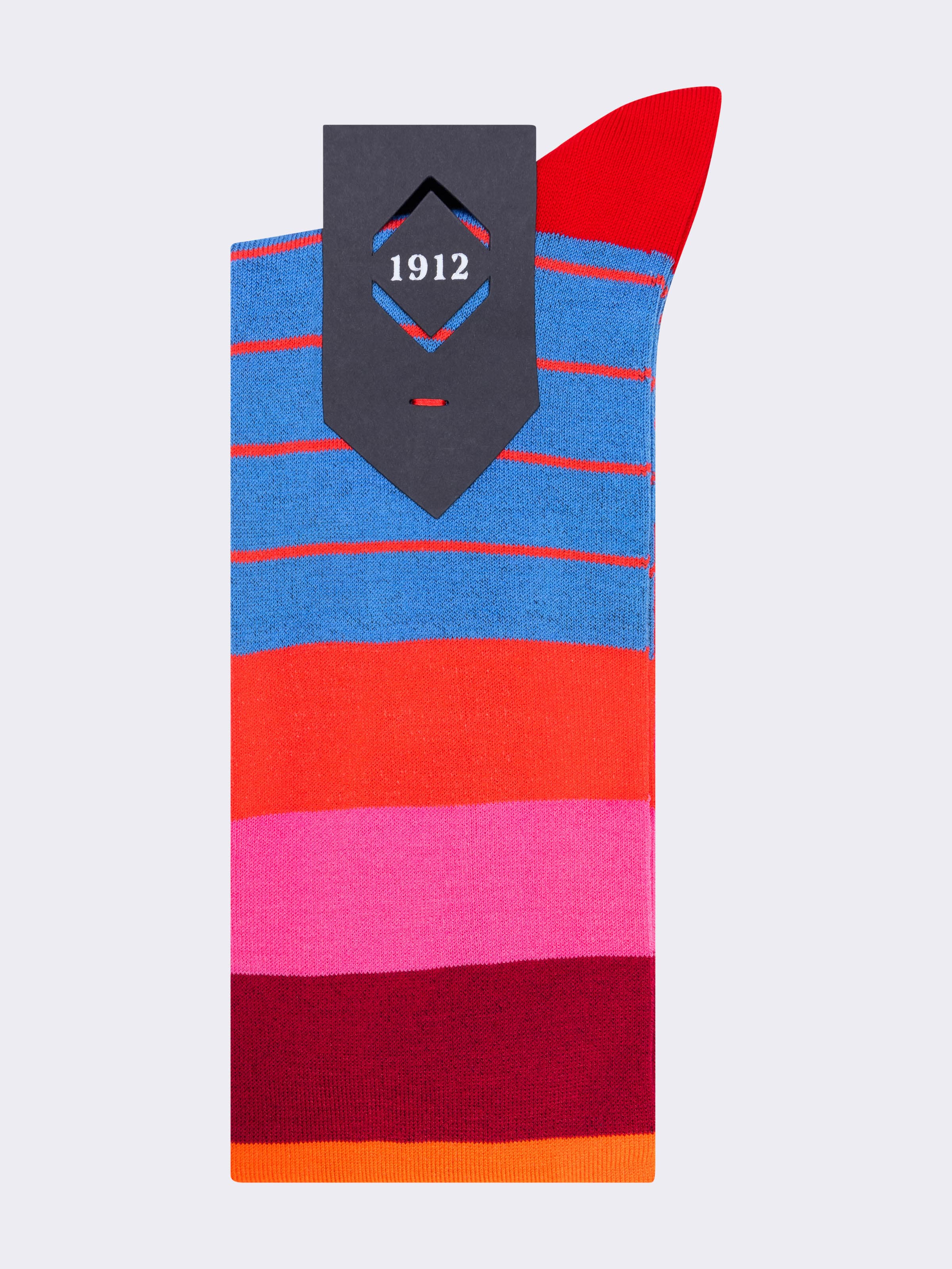Chaussettes longues en coton frais à motif rayures colorées - Image 3