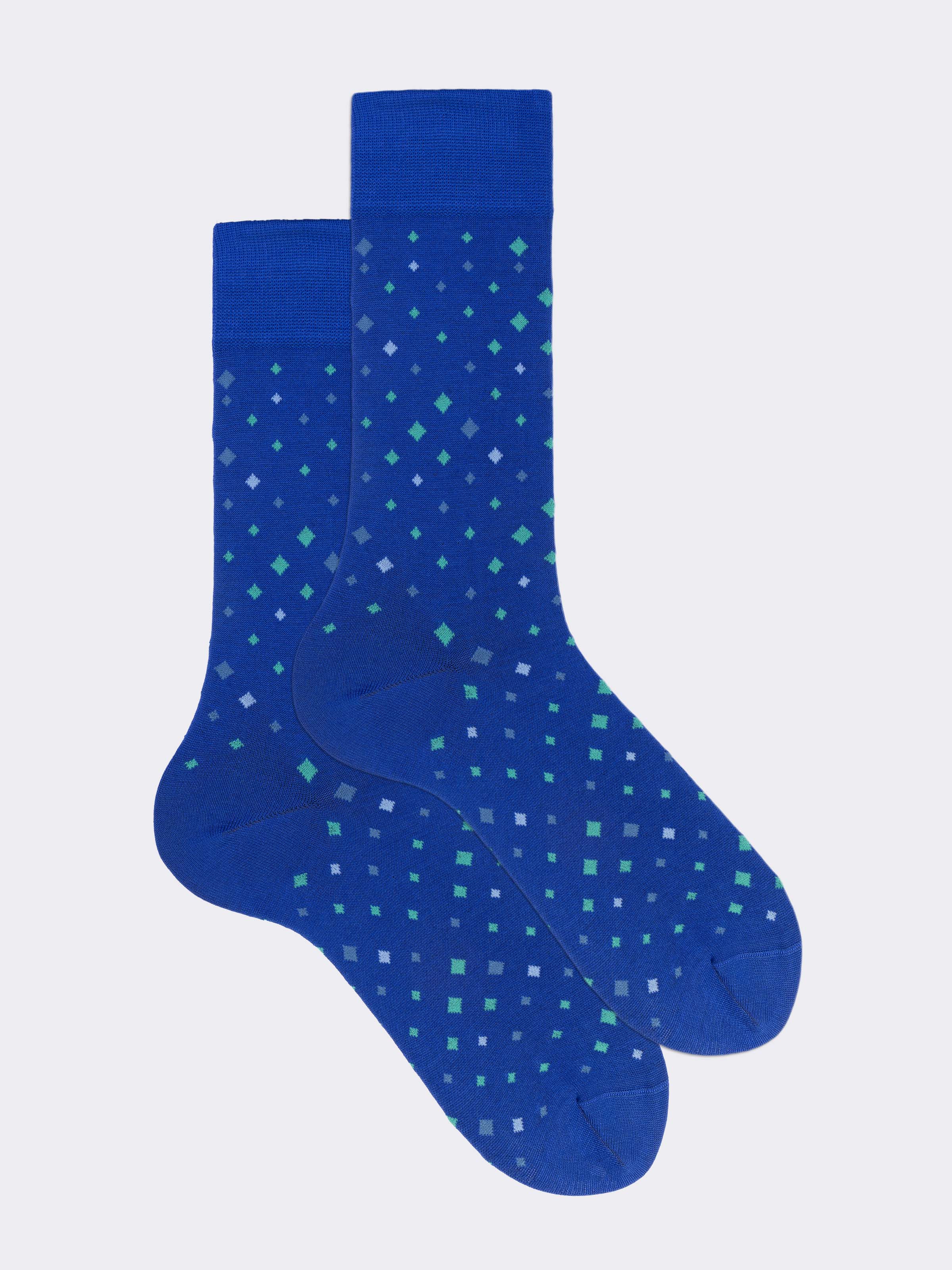 Kurze Socken aus frischer Baumwolle mit Mini-Rautenmuster - Image 1
