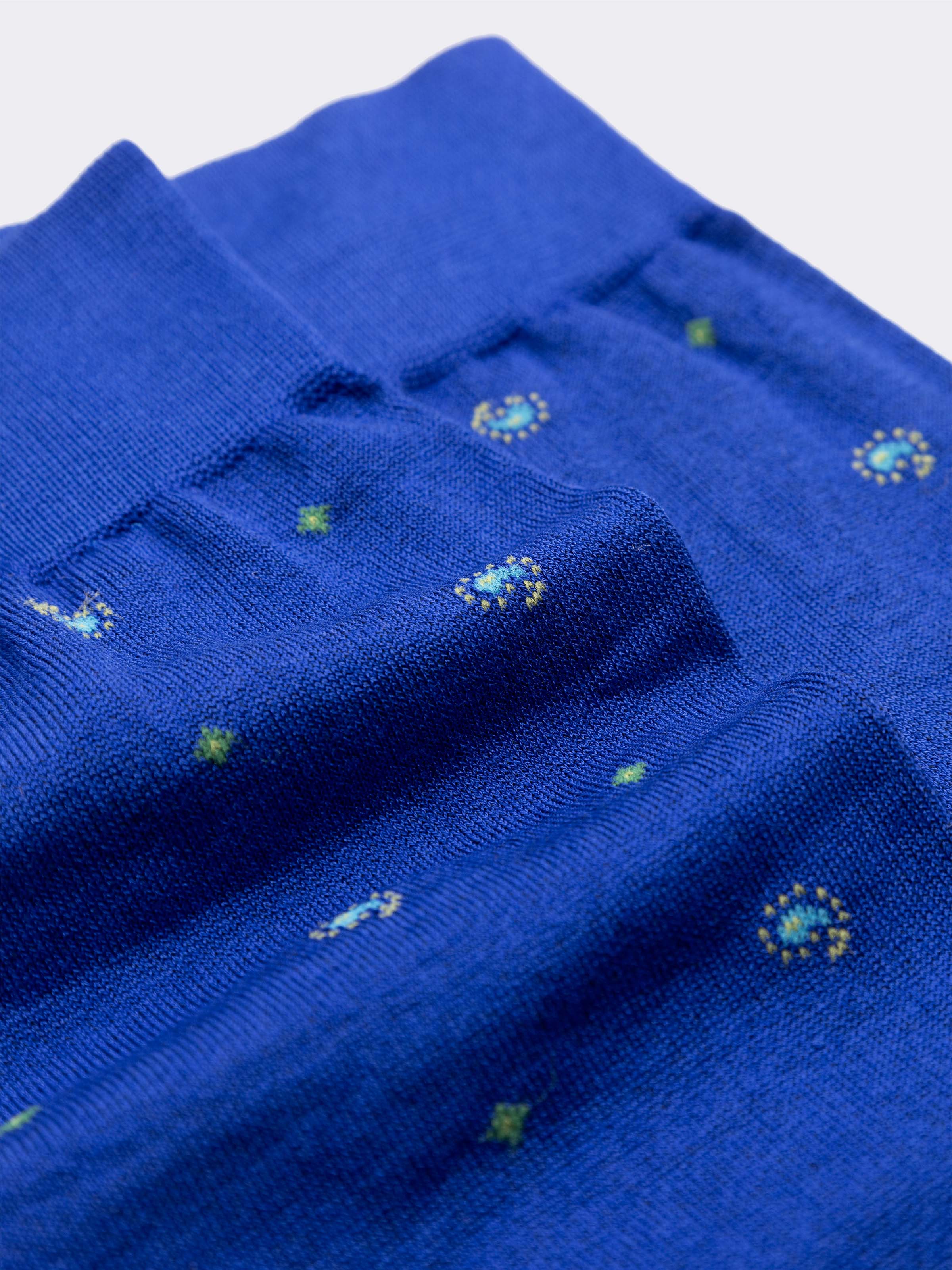 Short Socks in Cool Cotton with Tie-inspired Paisley Pattern - Image 2