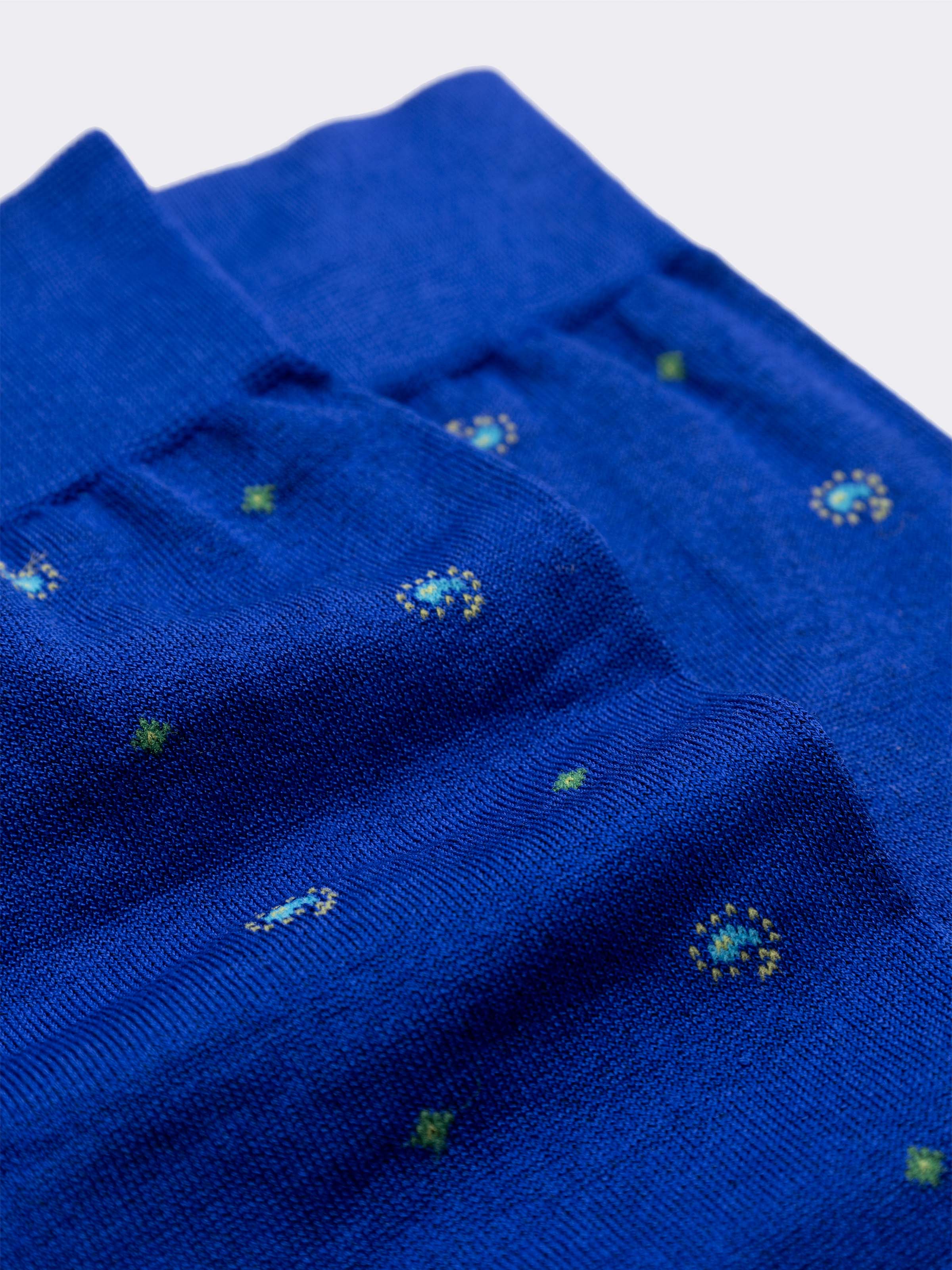 Long Cotton Socks with Tie-inspired Paisley Pattern - Image 2