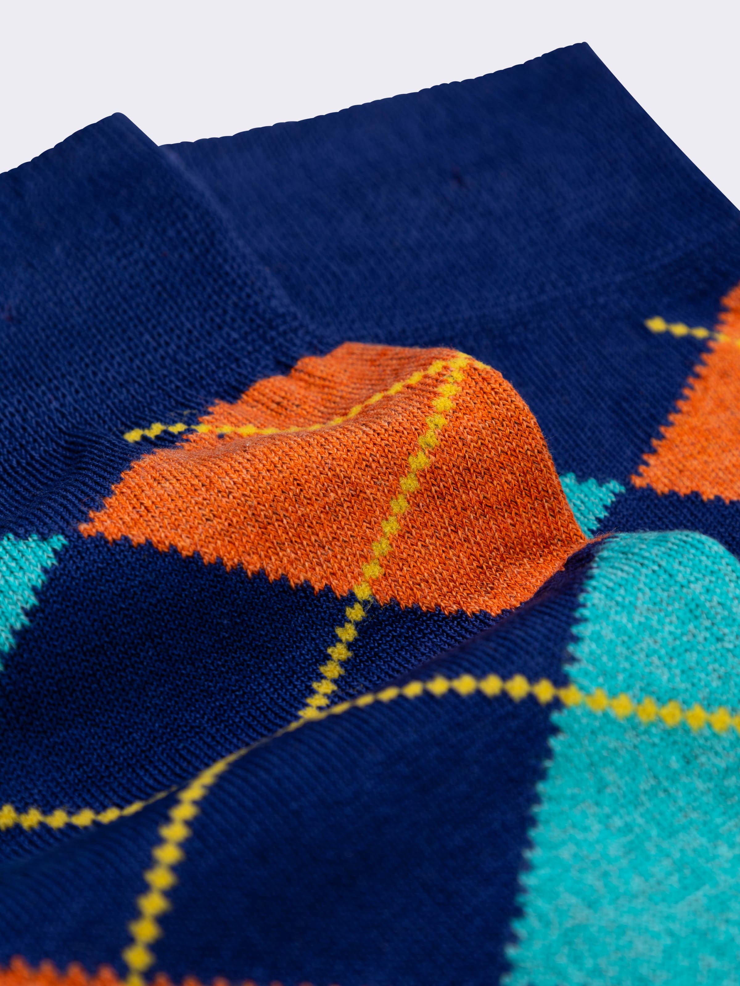 Lange Socken aus kühler Baumwolle mit Argyle-Muster - Image 2