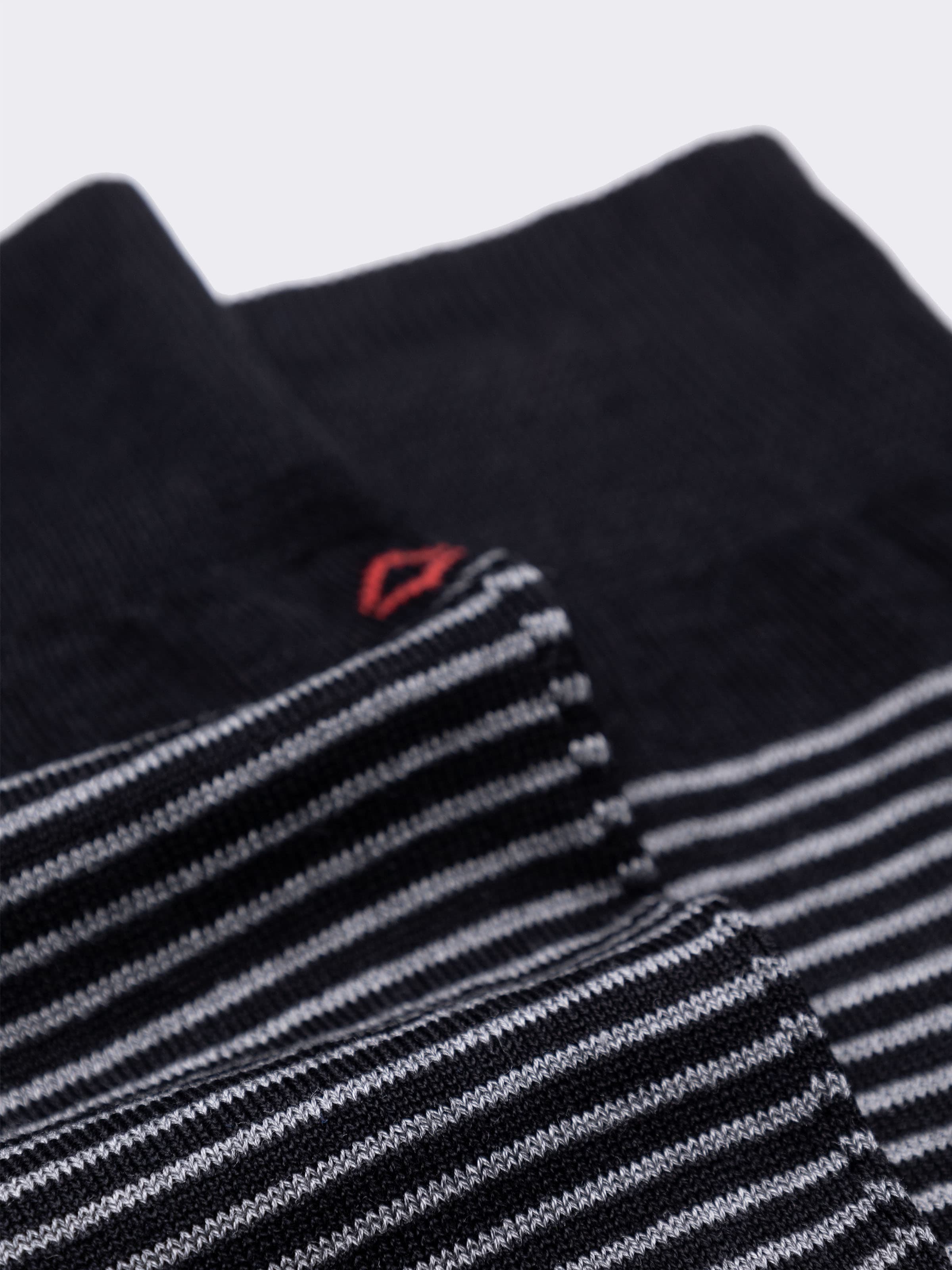 Short Socks in Cool Cotton with Mille Righe Pattern - Image 2