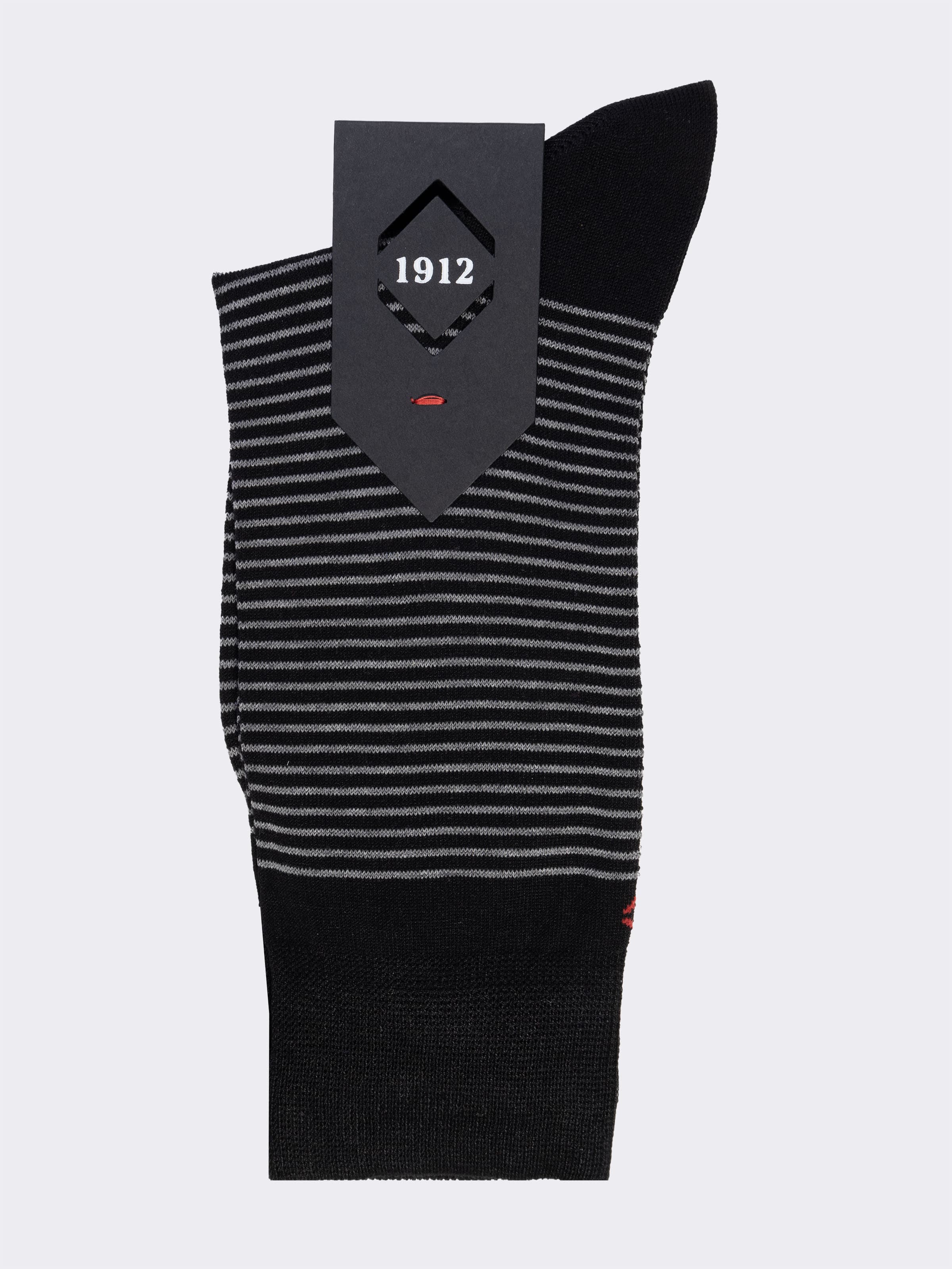 Short Socks in Cool Cotton with Mille Righe Pattern - Image 3