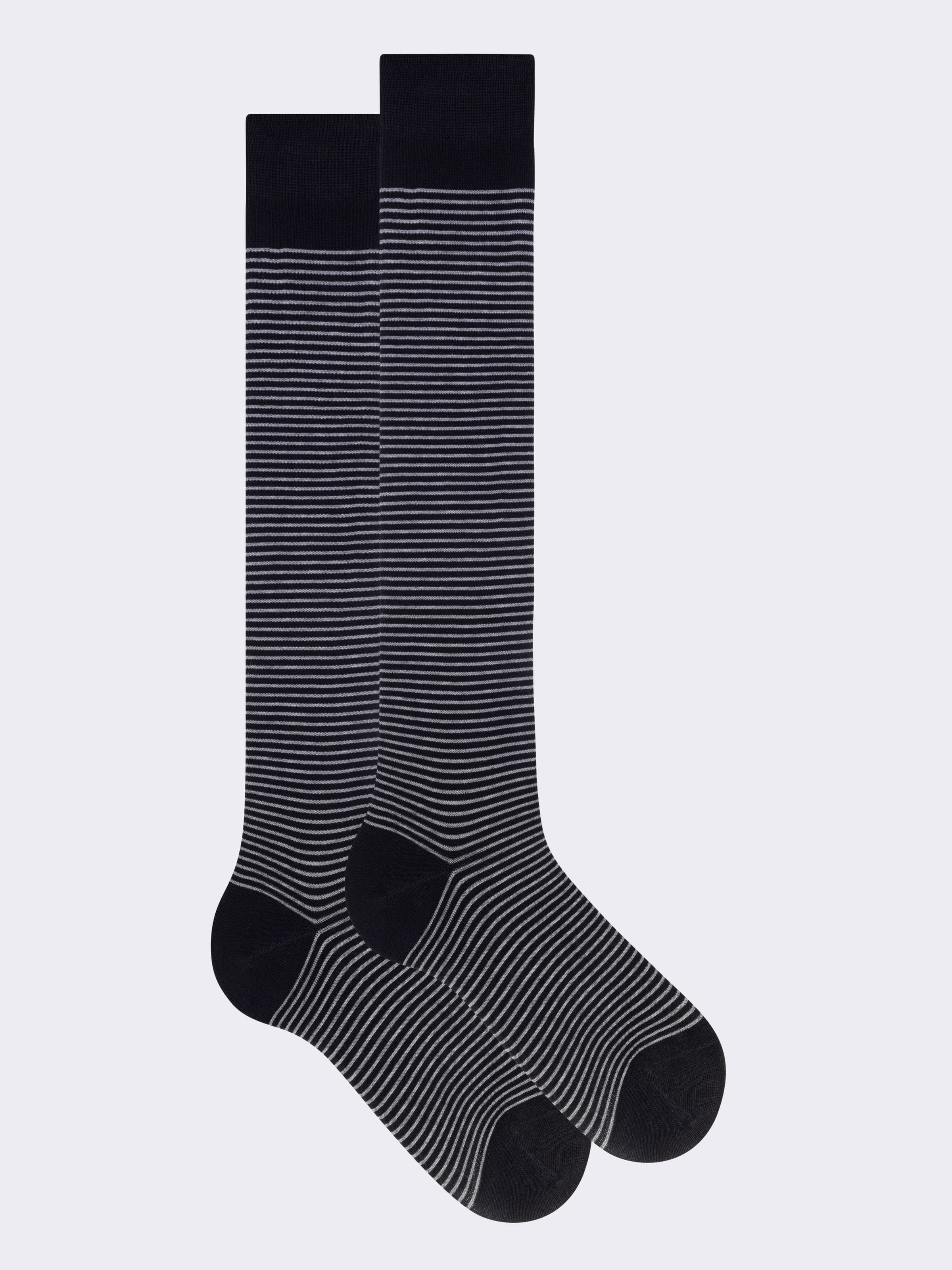 Lange Socken aus kühler Baumwolle mit Mille Righe-Muster - Image 1