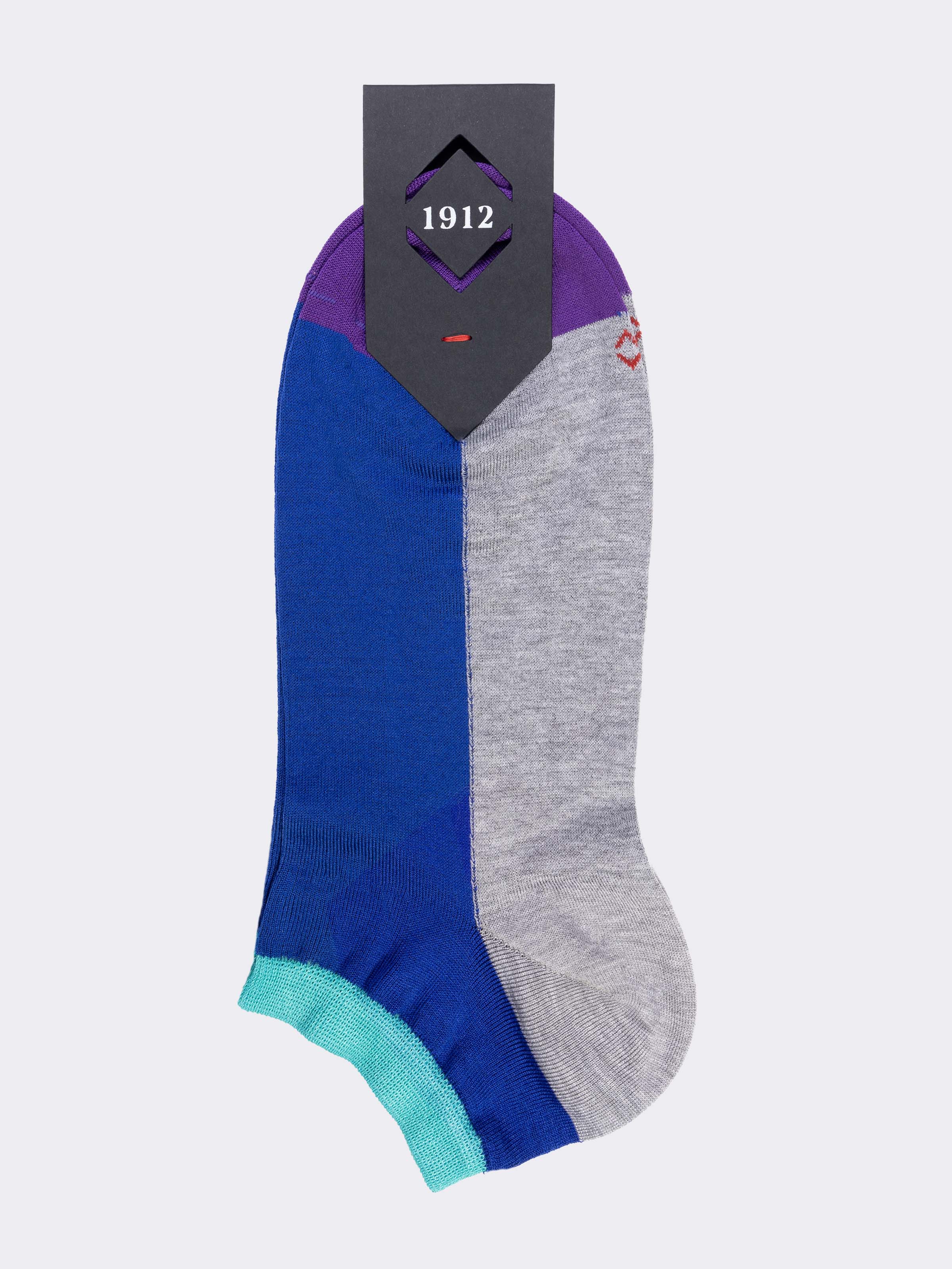 Sneaker-Socken aus frischer Baumwolle mit Color-Block-Muster - Image 2