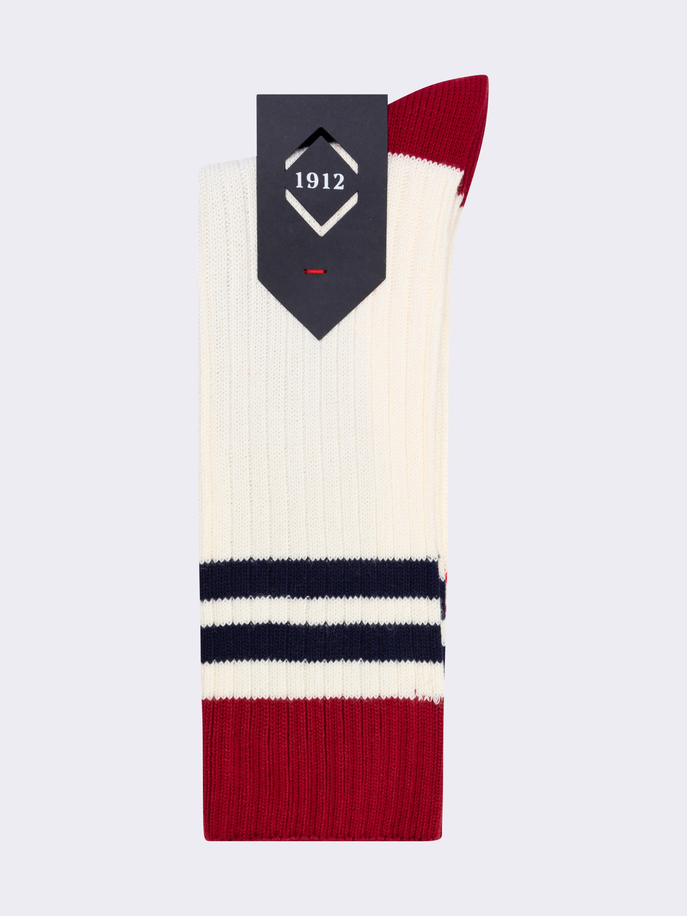 Chaussettes sportives côtelées à rayures en coton - Image 3