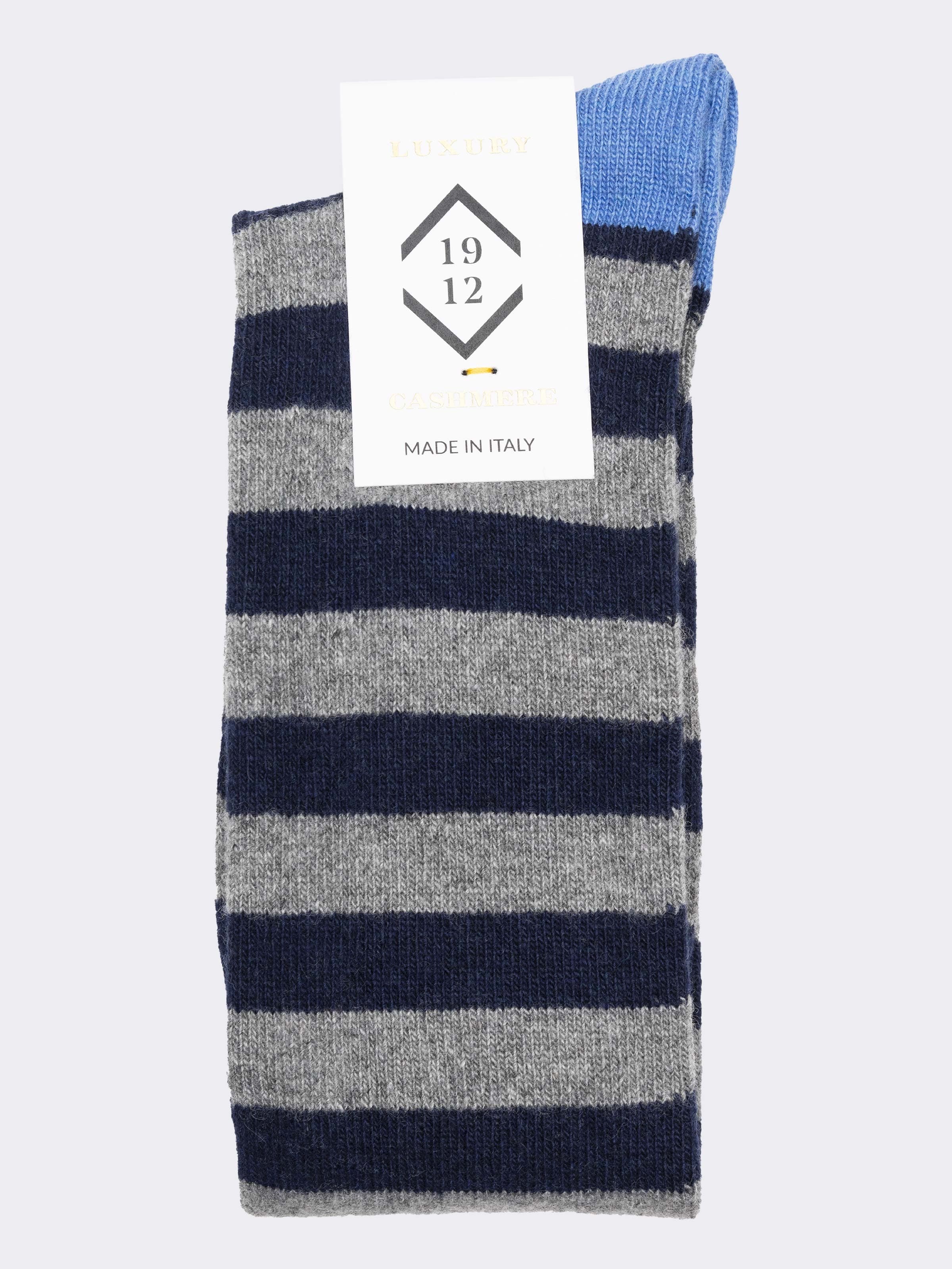 Lange Herren-Streifensocken aus Kaschmir-Mischung Made in Italy - Image 2