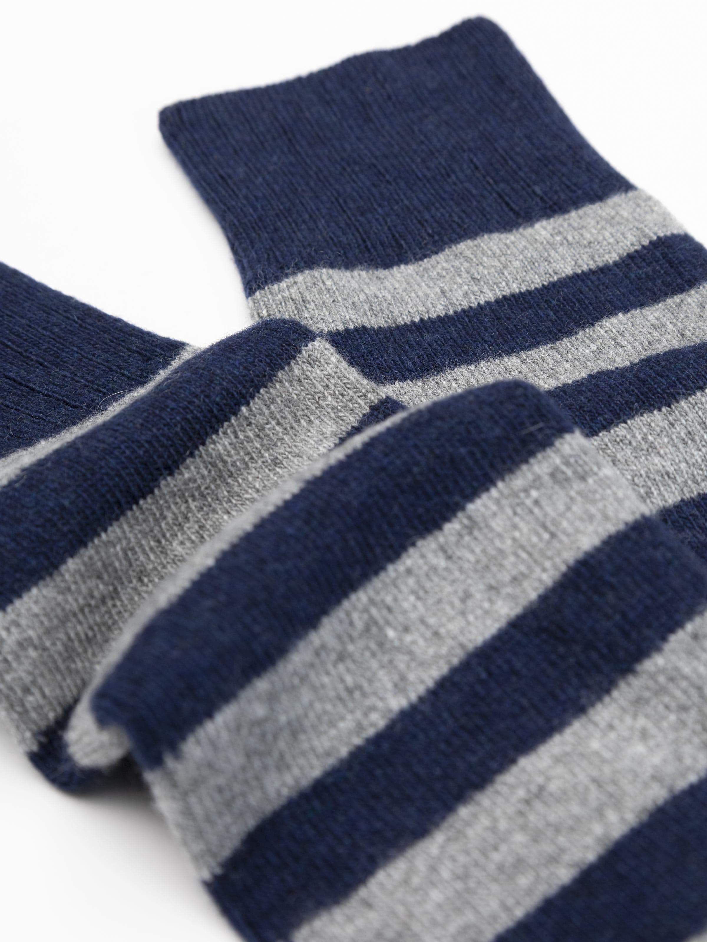 Lange Herren-Streifensocken aus Kaschmir-Mischung Made in Italy - Image 3