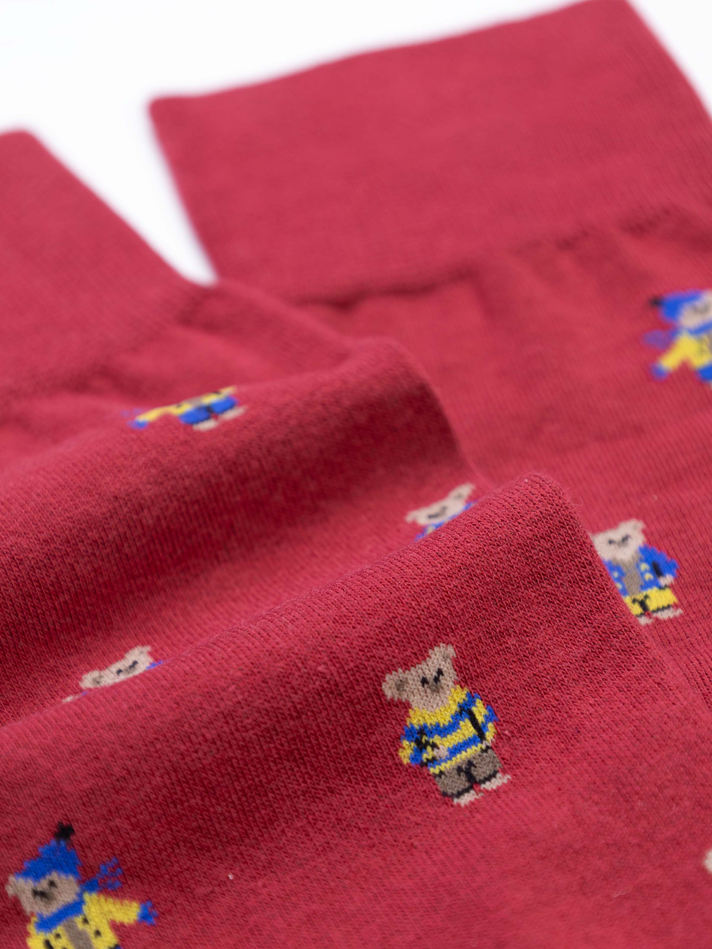 Men's Long Socks with Bear Pattern - Made in Italy - Image 2