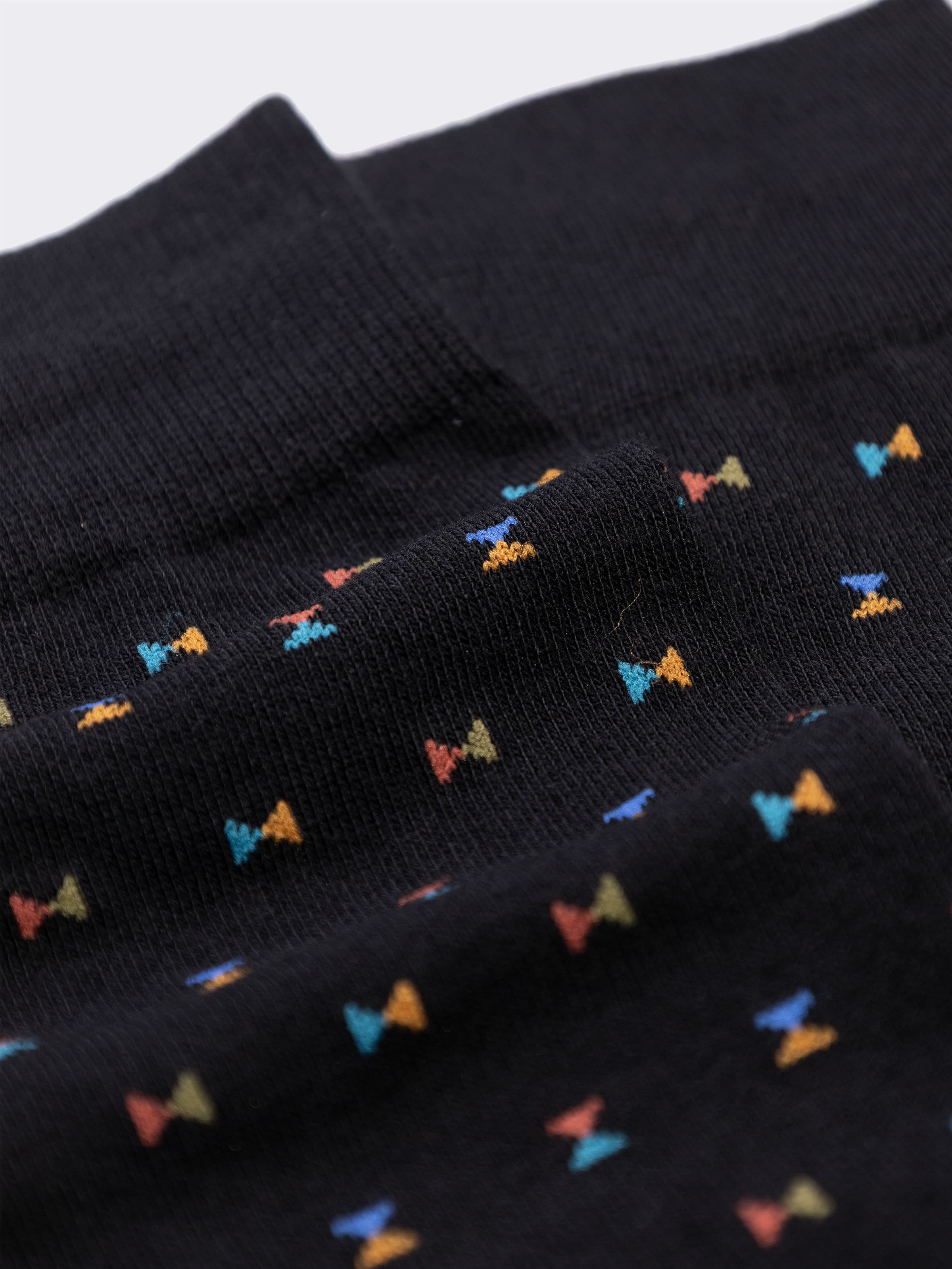 Men's Long Socks with Geometric Pattern in Warm Cotton - Image 2